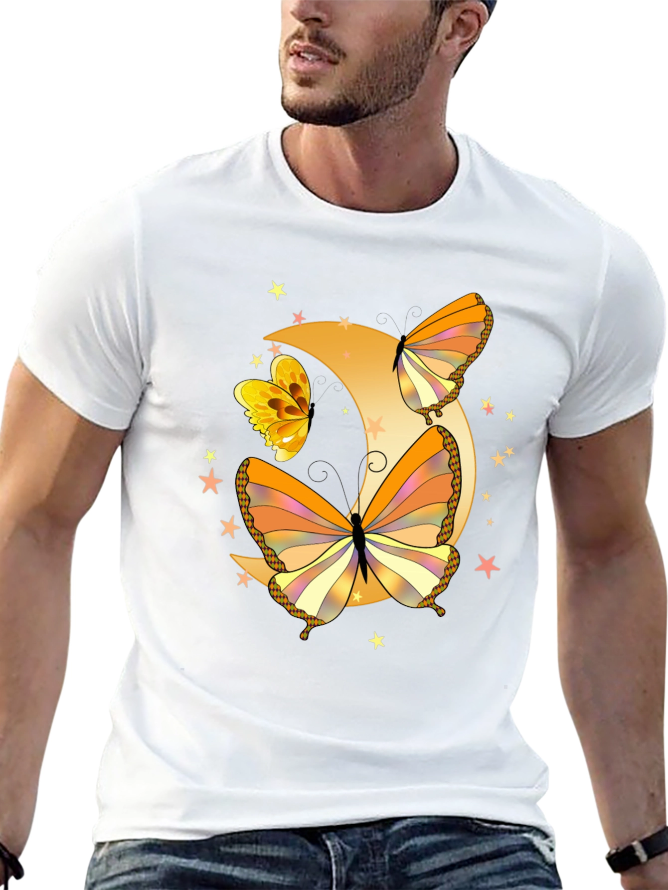 Butterfly Moon Graphic Tee - Stylish Comfort