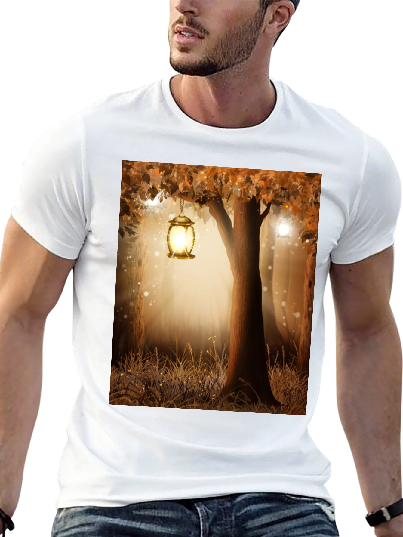 Enchanted Forest Lantern Black Tee