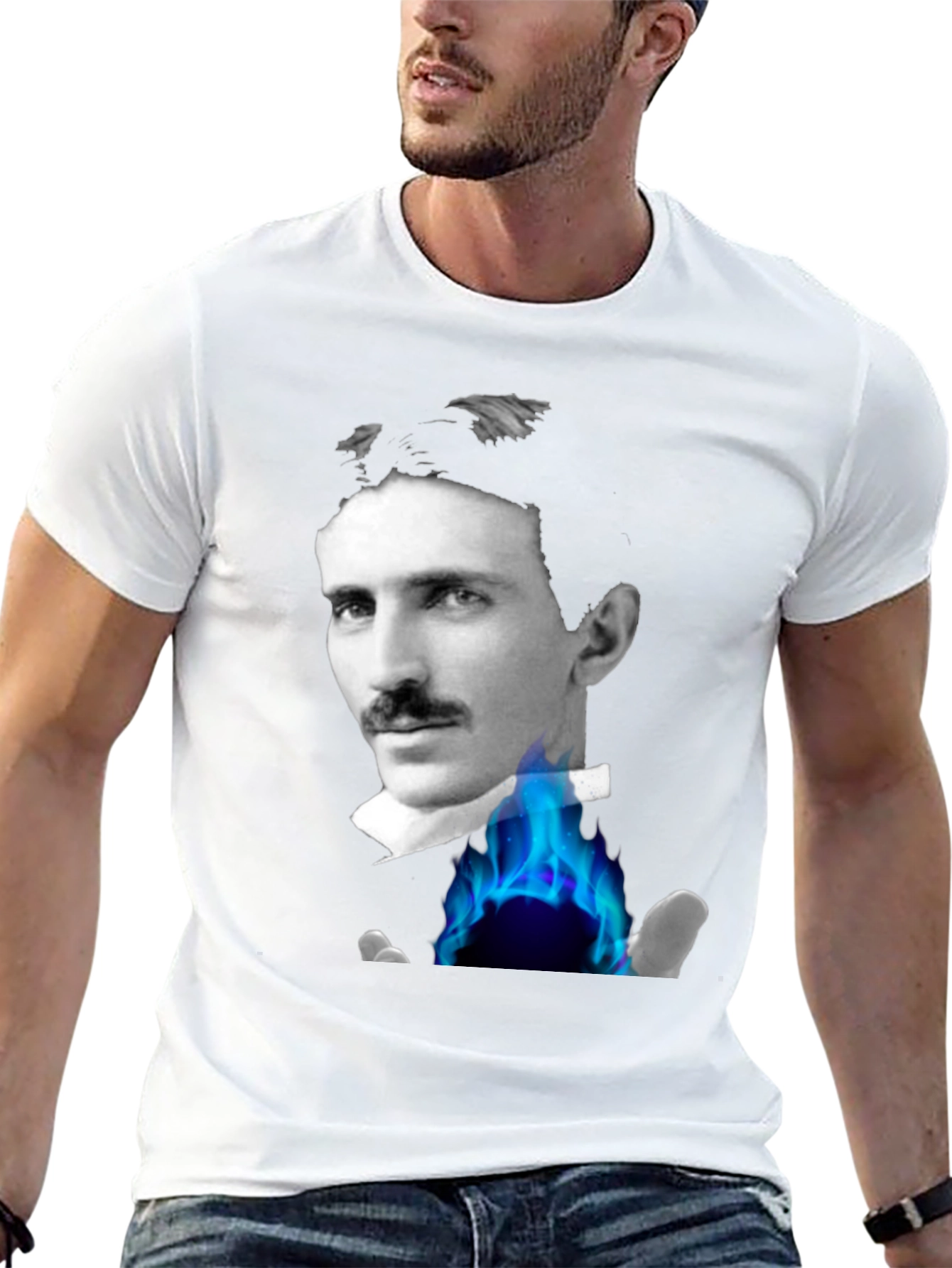 Tesla Portrait Graphic Tee - Black