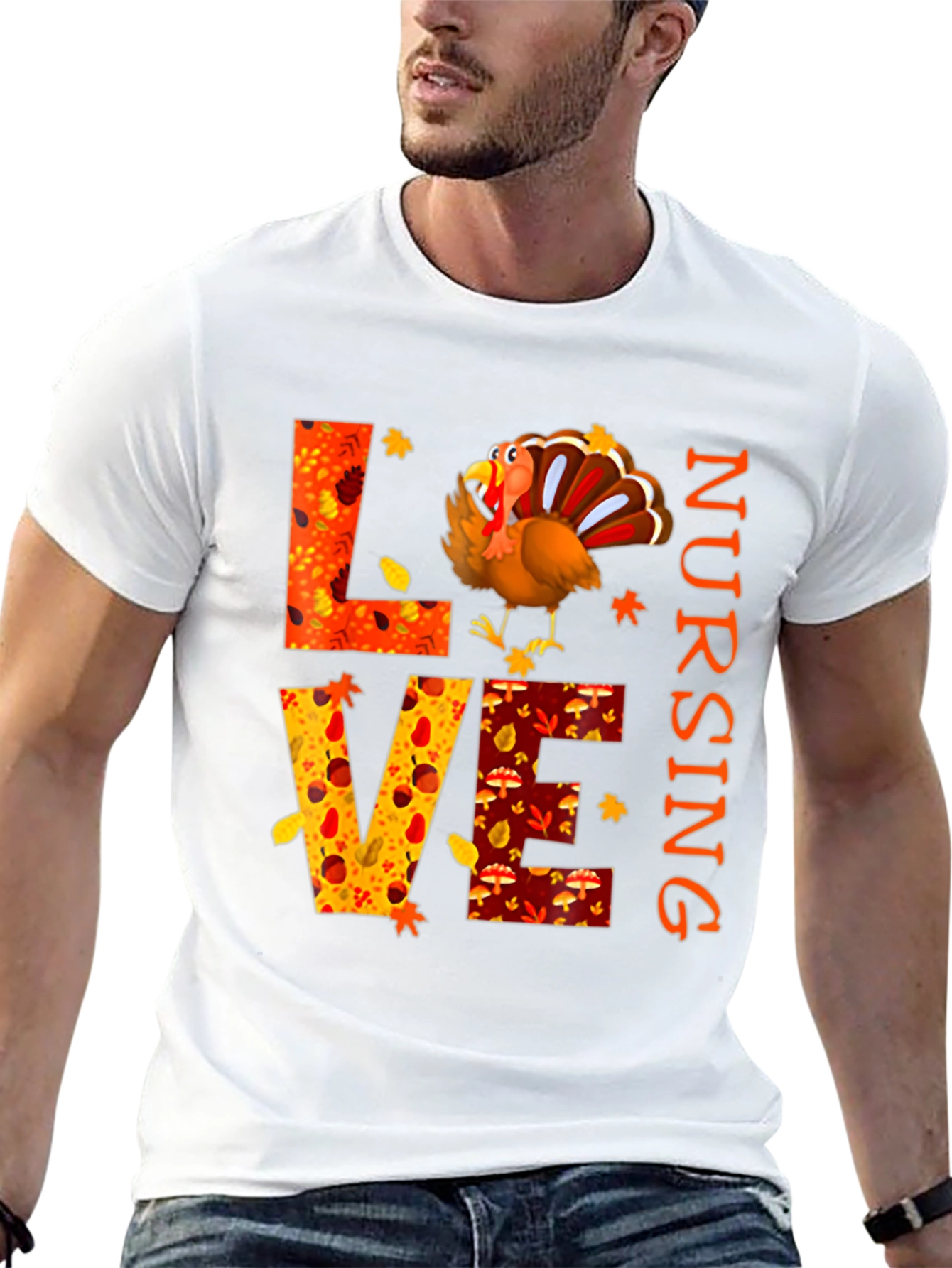 Love Nursing Thanksgiving Turkey T-Shirt