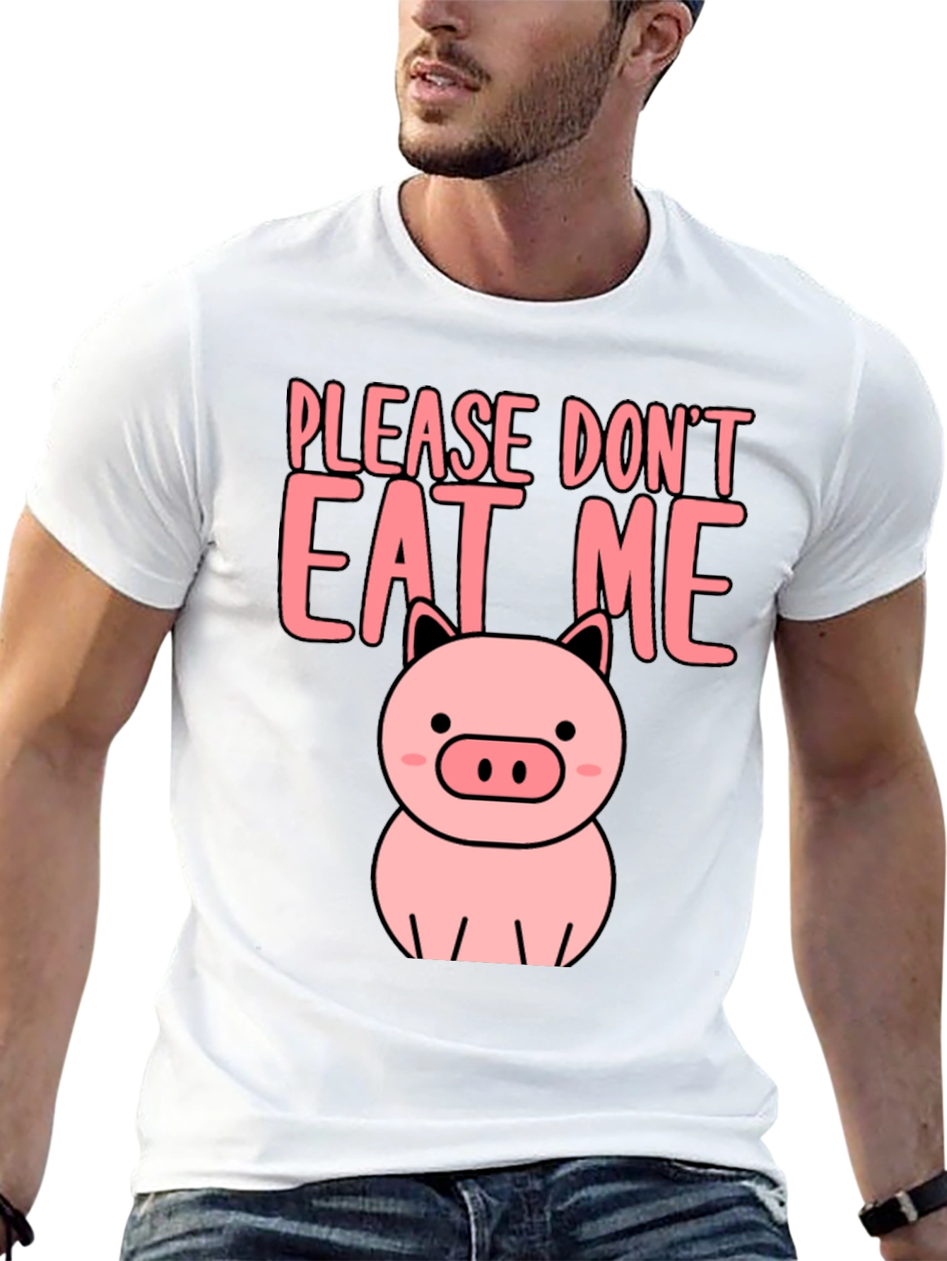 Cute Pig Please Dont Eat Me Graphic Tee