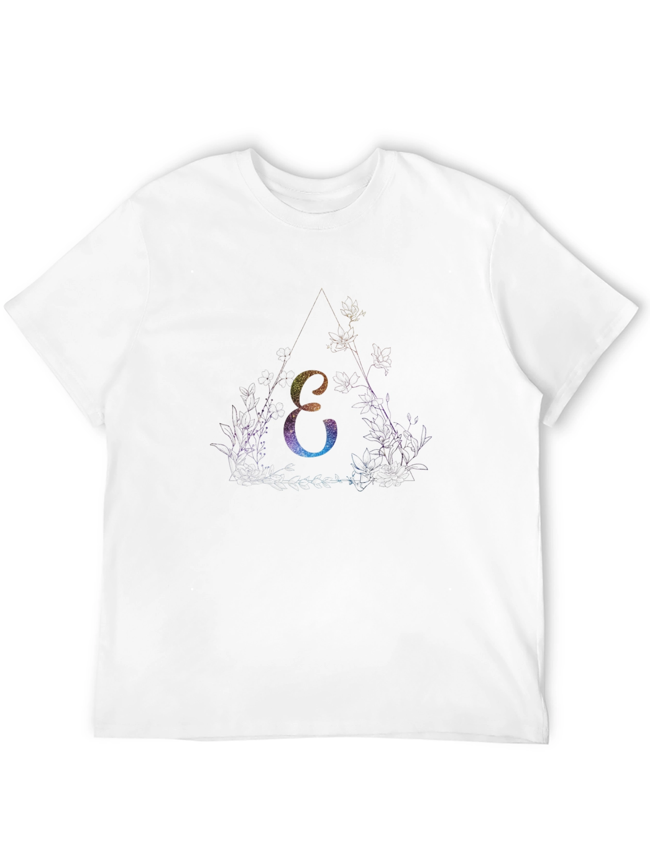 Mystic Letter E T-Shirt - Black Cotton Tee