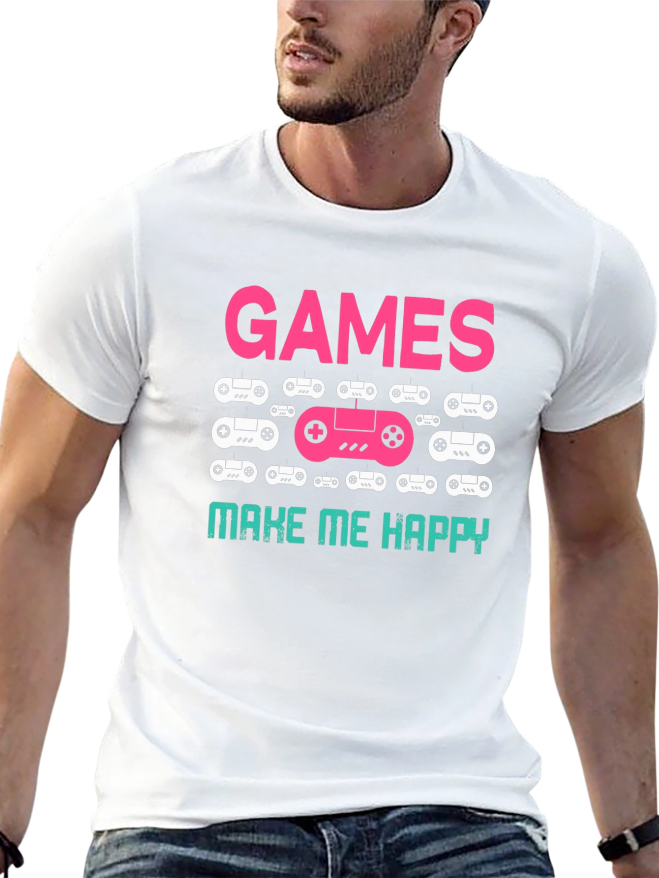 Games Make Me Happy T-Shirt Black