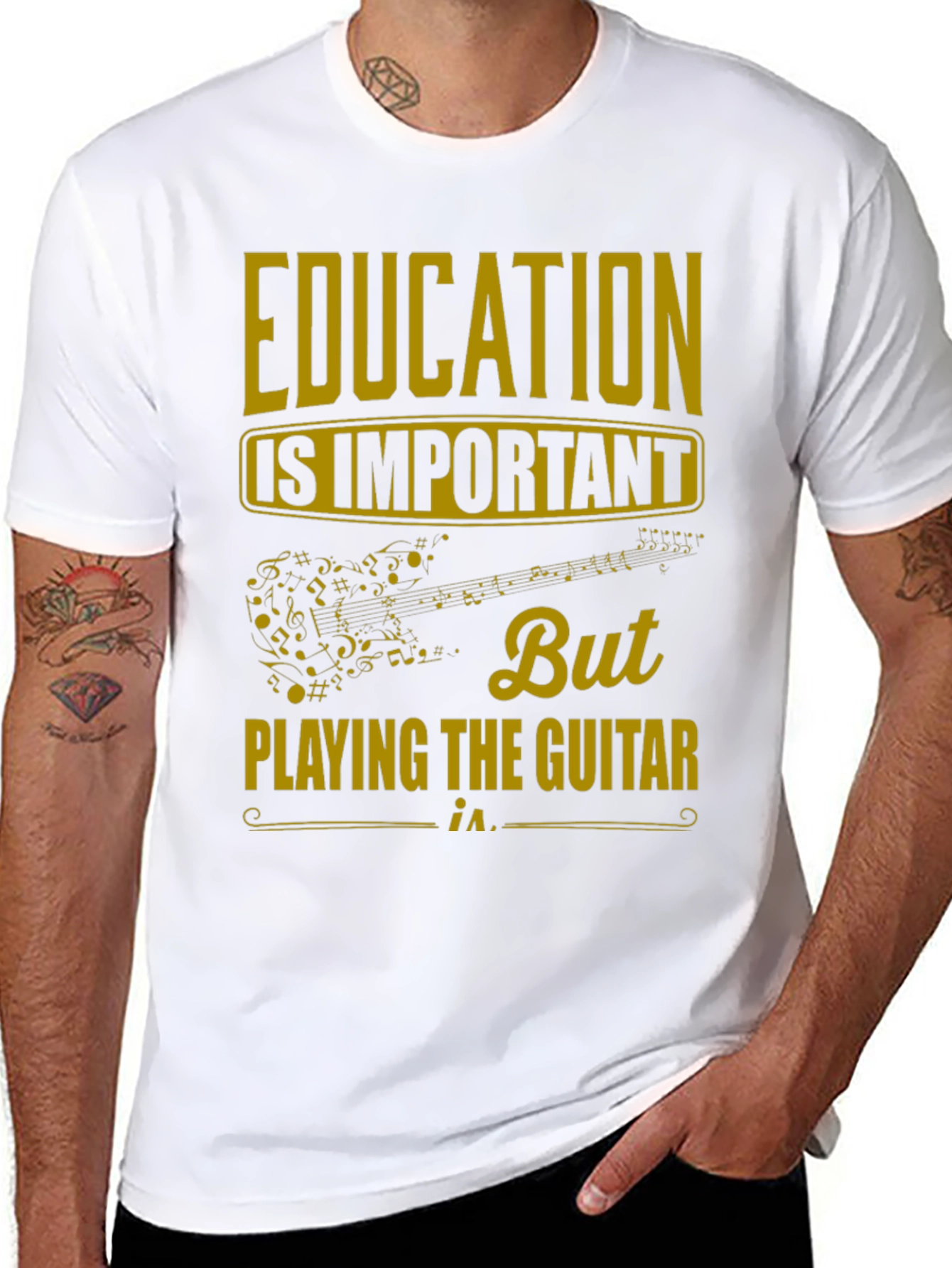 Education is Important But Guitar T-Shirt