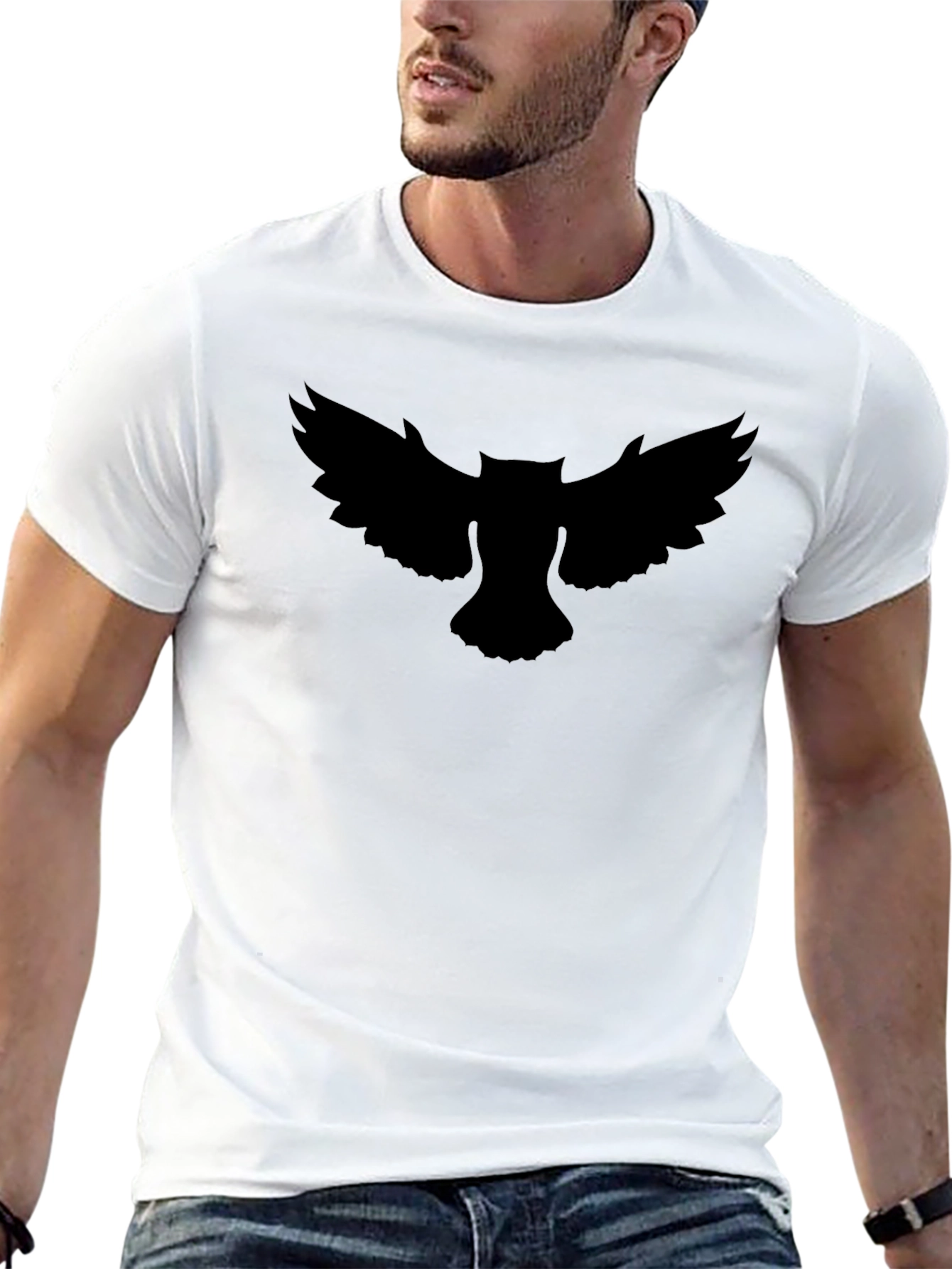 Mens Black Owl Graphic Tee - Cool & Stylish