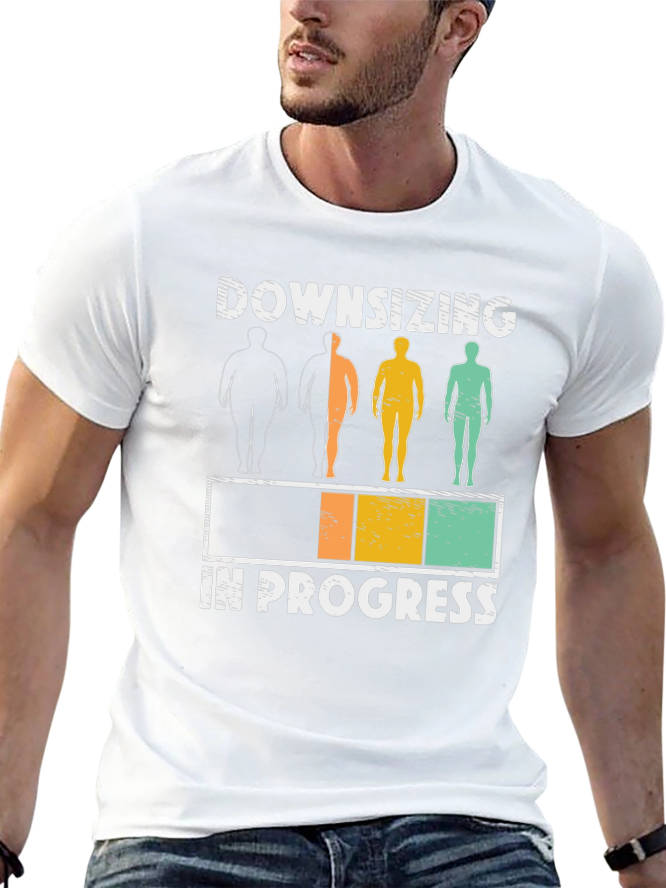 Downsizing In Progress Funny Gym Workout T-Shirt