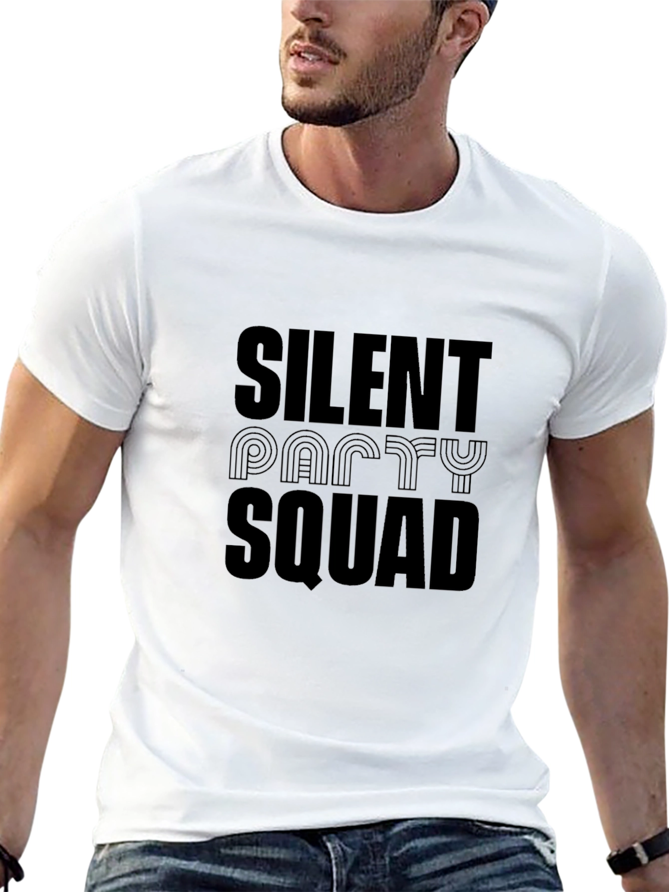 Silent Party Squad Black Graphic Tee