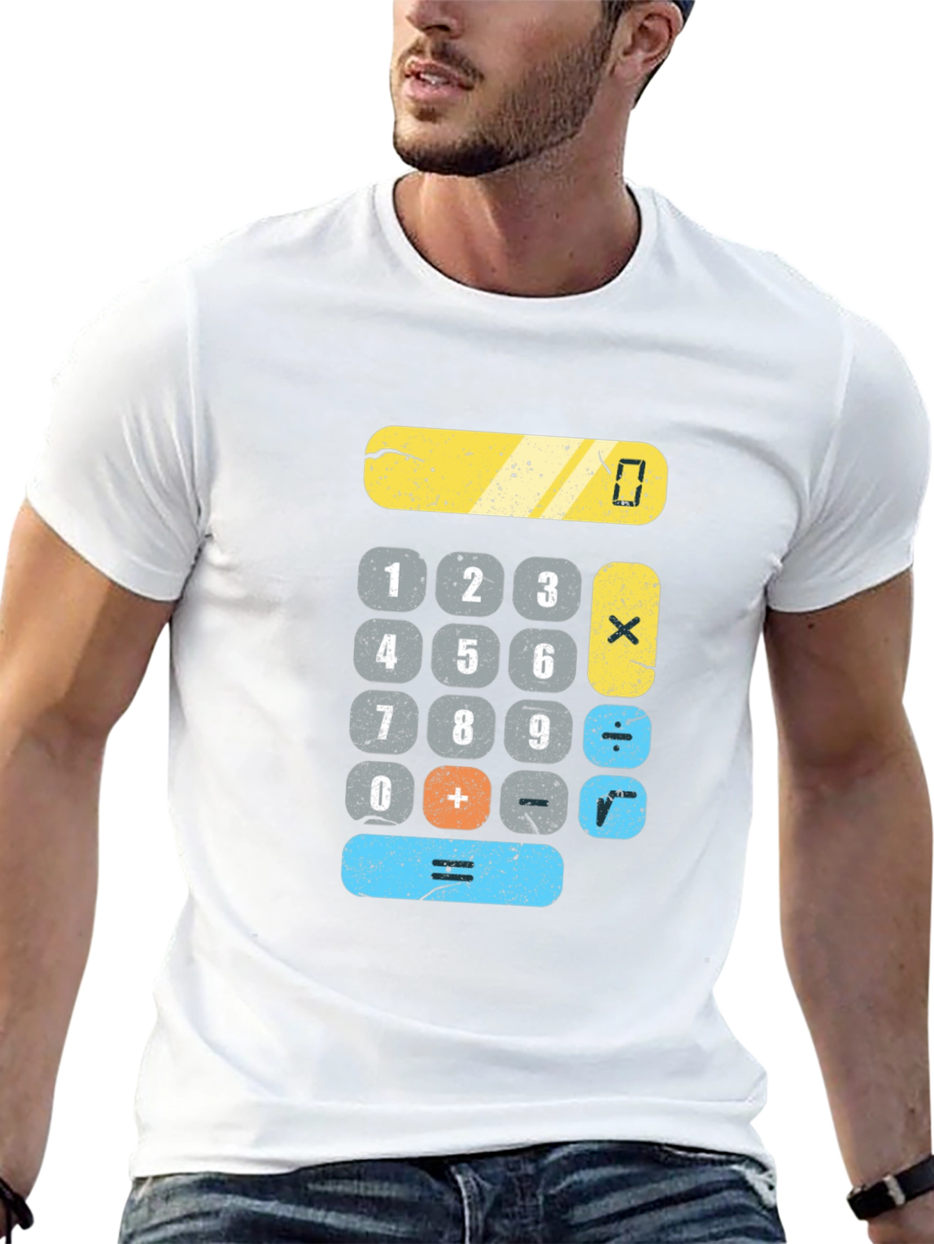 Calculator Graphic Print Black T-Shirt