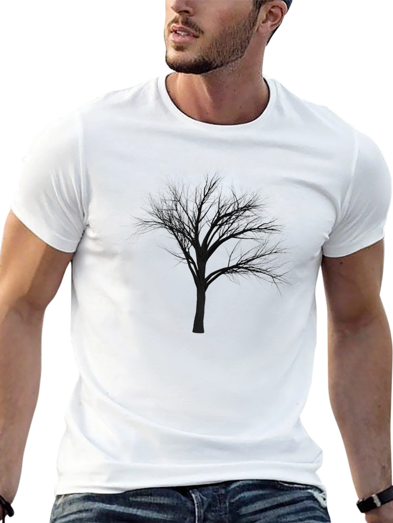 Minimalist Black Tree Graphic Tee