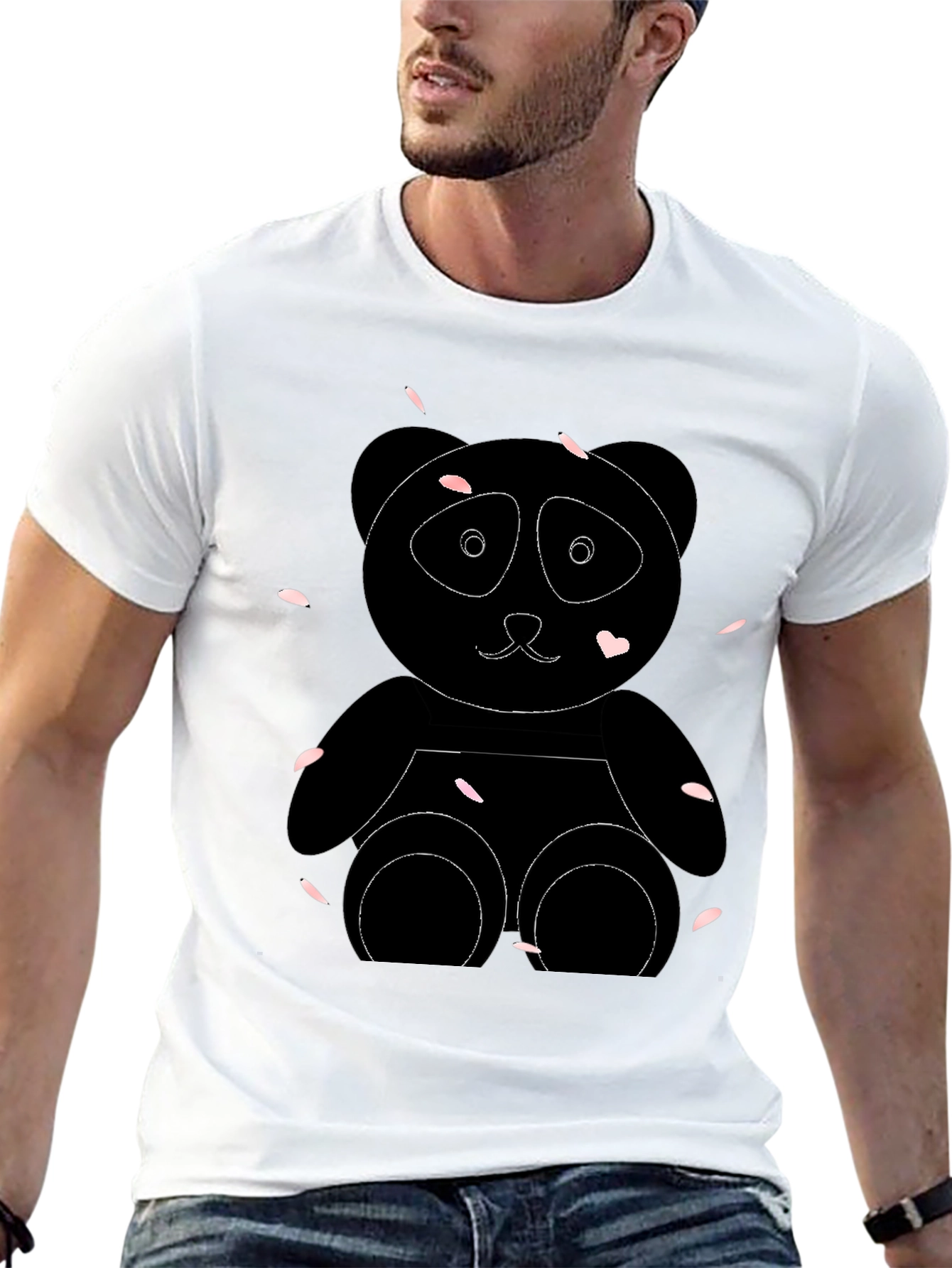 Black Panda Bear Graphic Tee