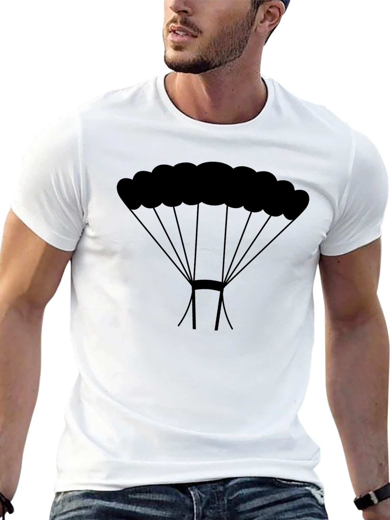 Black Parachute Graphic Tee - Skydiving Apparel
