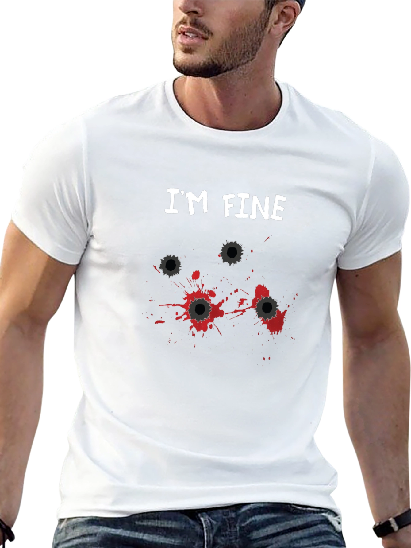 Im Fine Bullet Hole Graphic Novelty T-Shirt