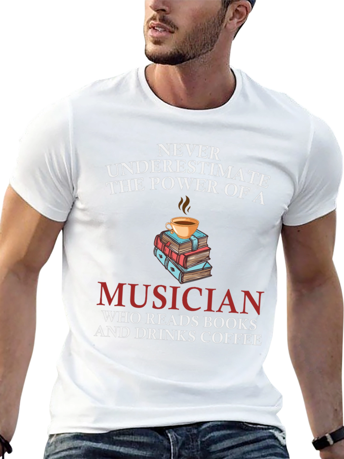 Musician Books Coffee T-Shirt Novelty