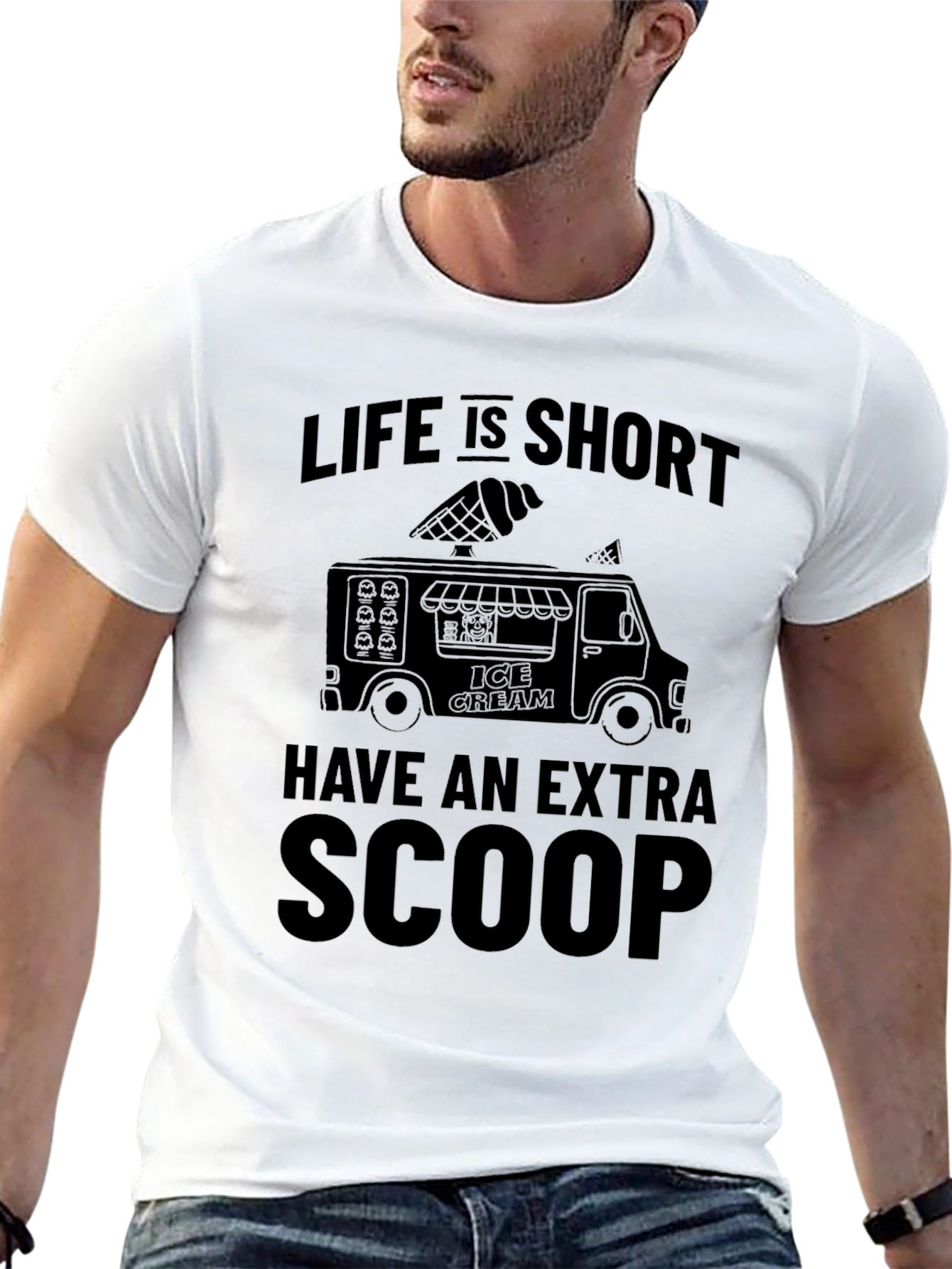Life Is Short Extra Scoop Ice Cream T-Shirt