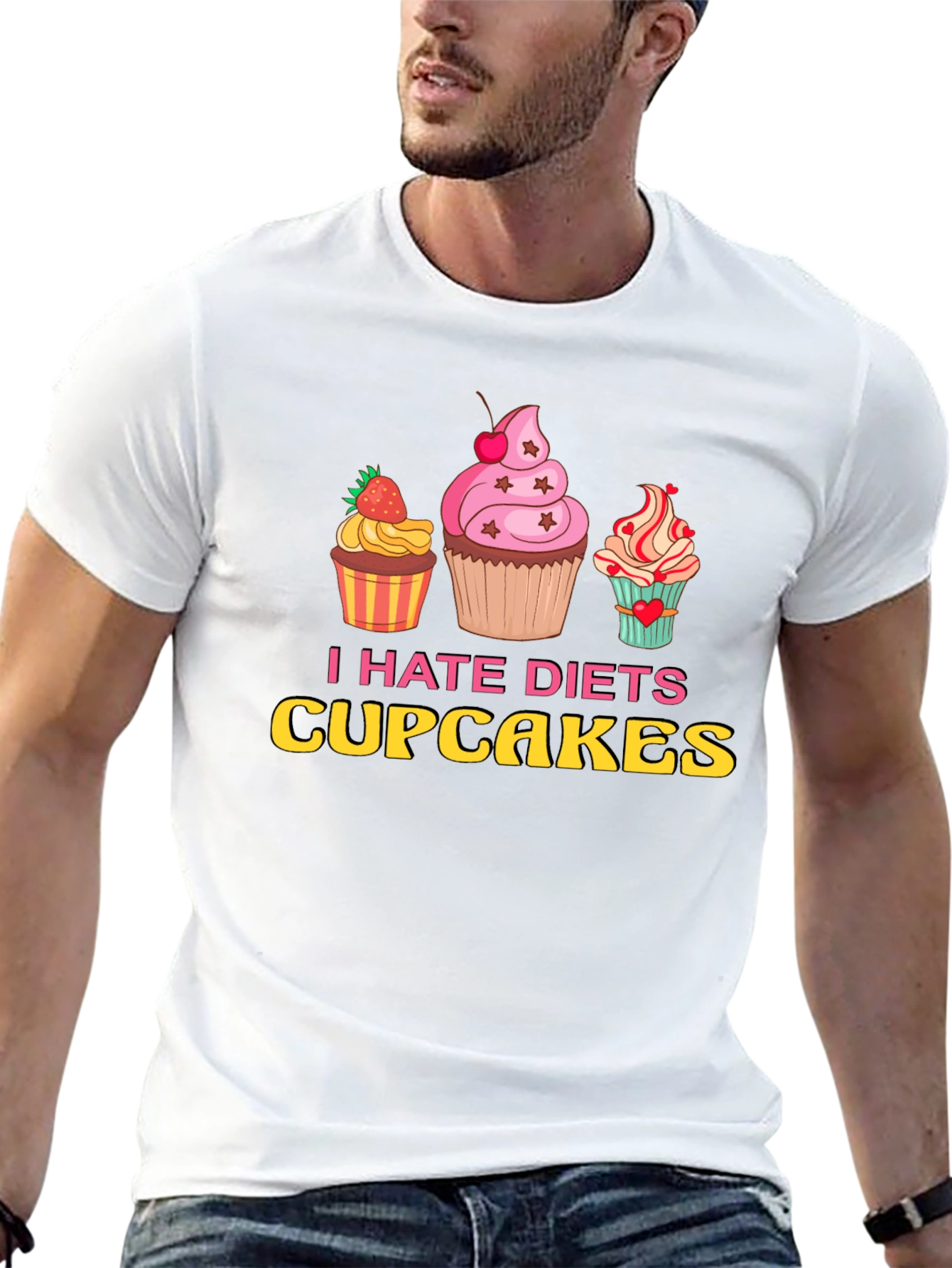 I Hate Diets Cupcakes Funny Graphic Tee