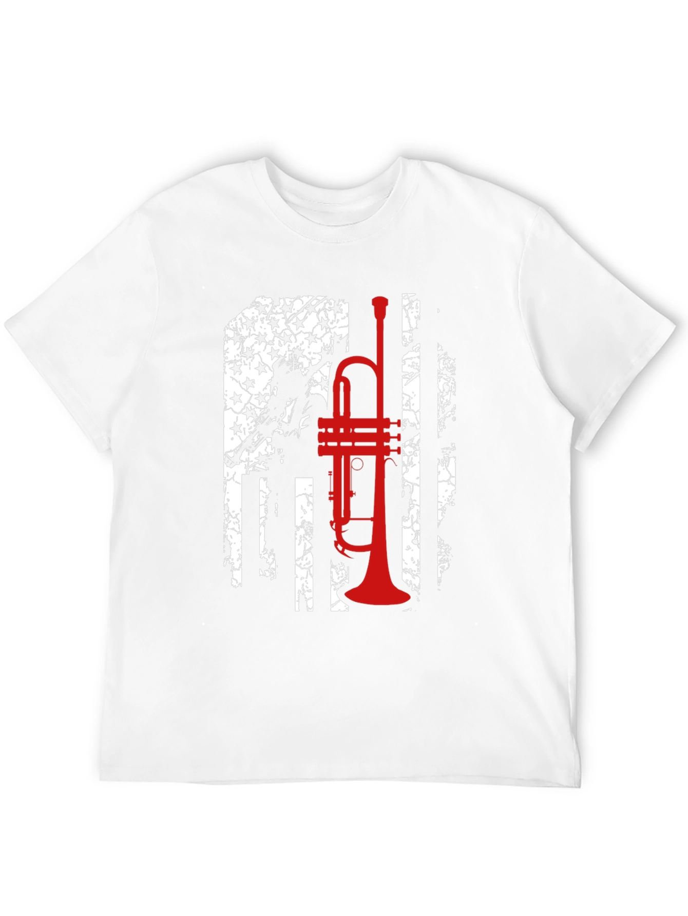 Trumpet American Flag Graphic T-Shirt