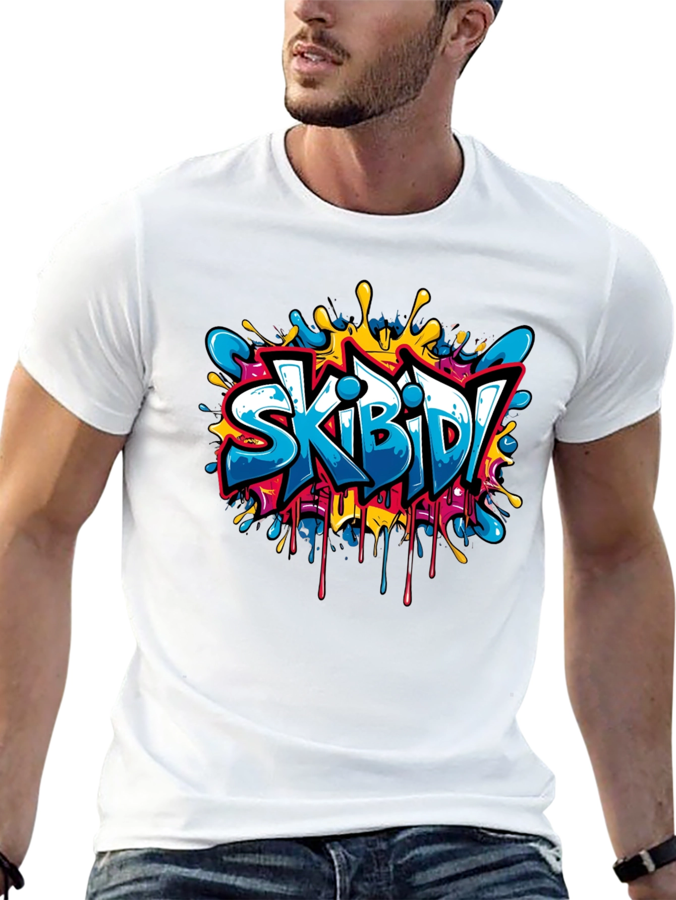 Skibidi Graffiti Style Black T-Shirt