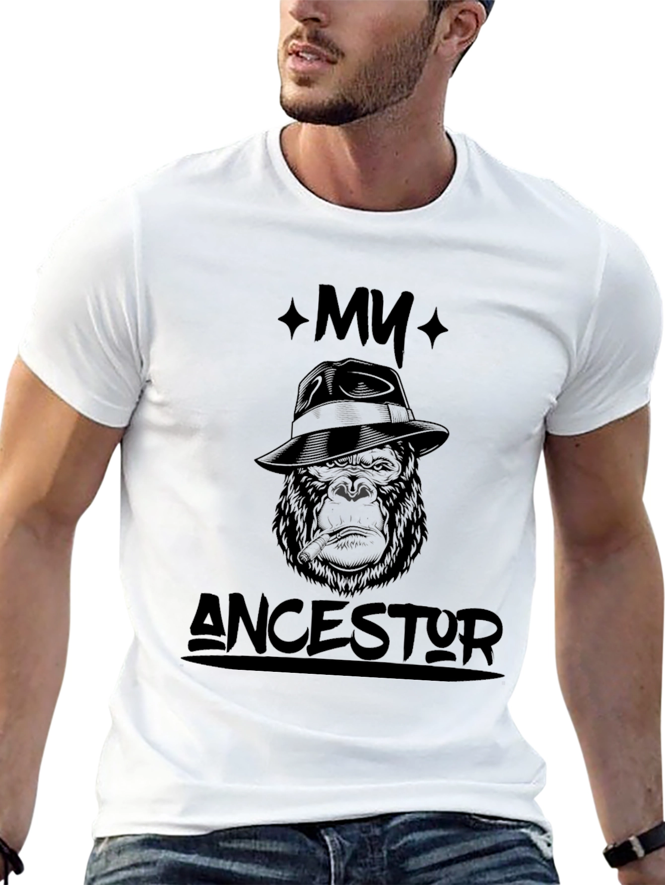 My Ancestor Gorilla Graphic Black T-Shirt