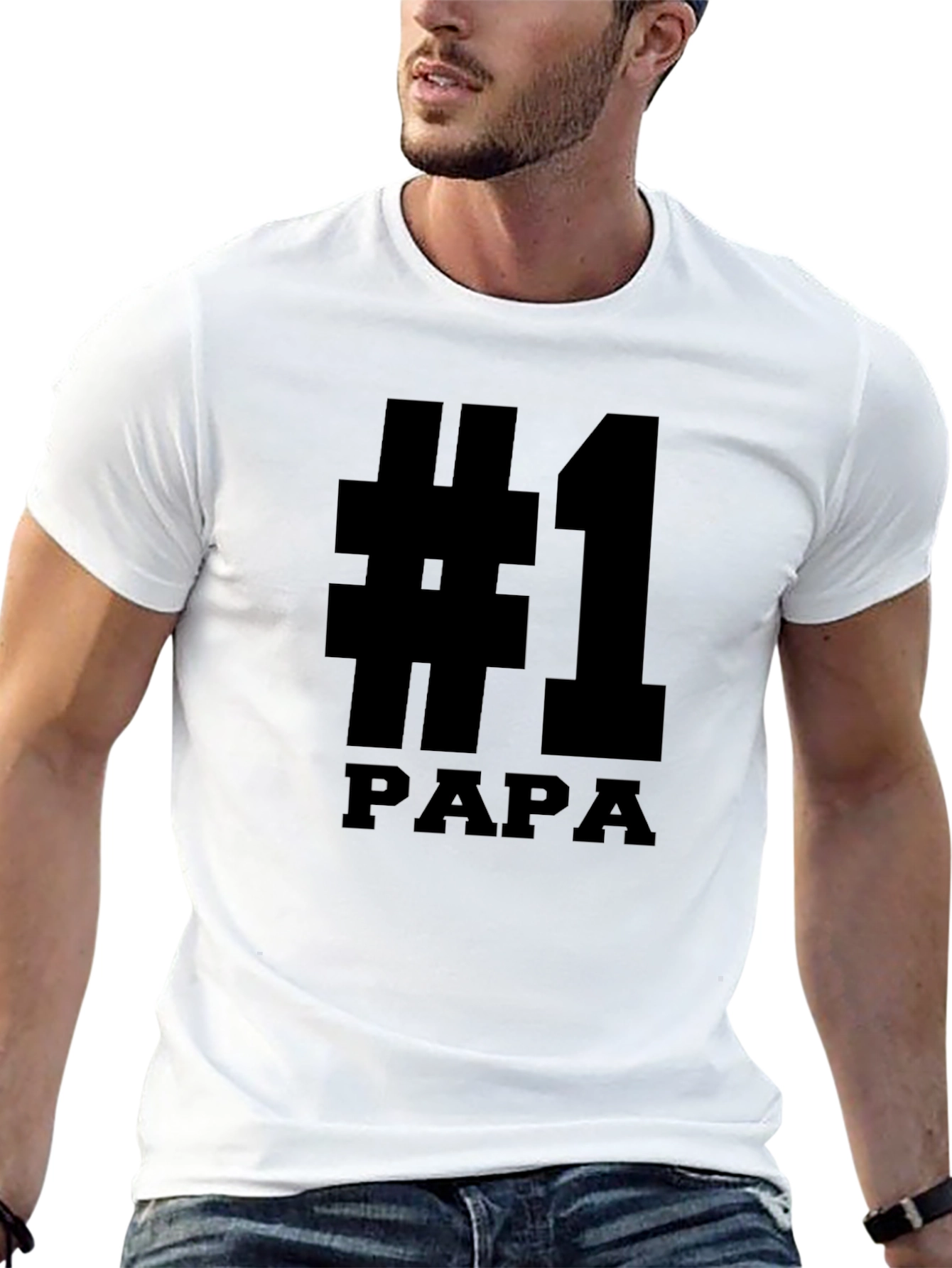 Number One Papa Black T-Shirt