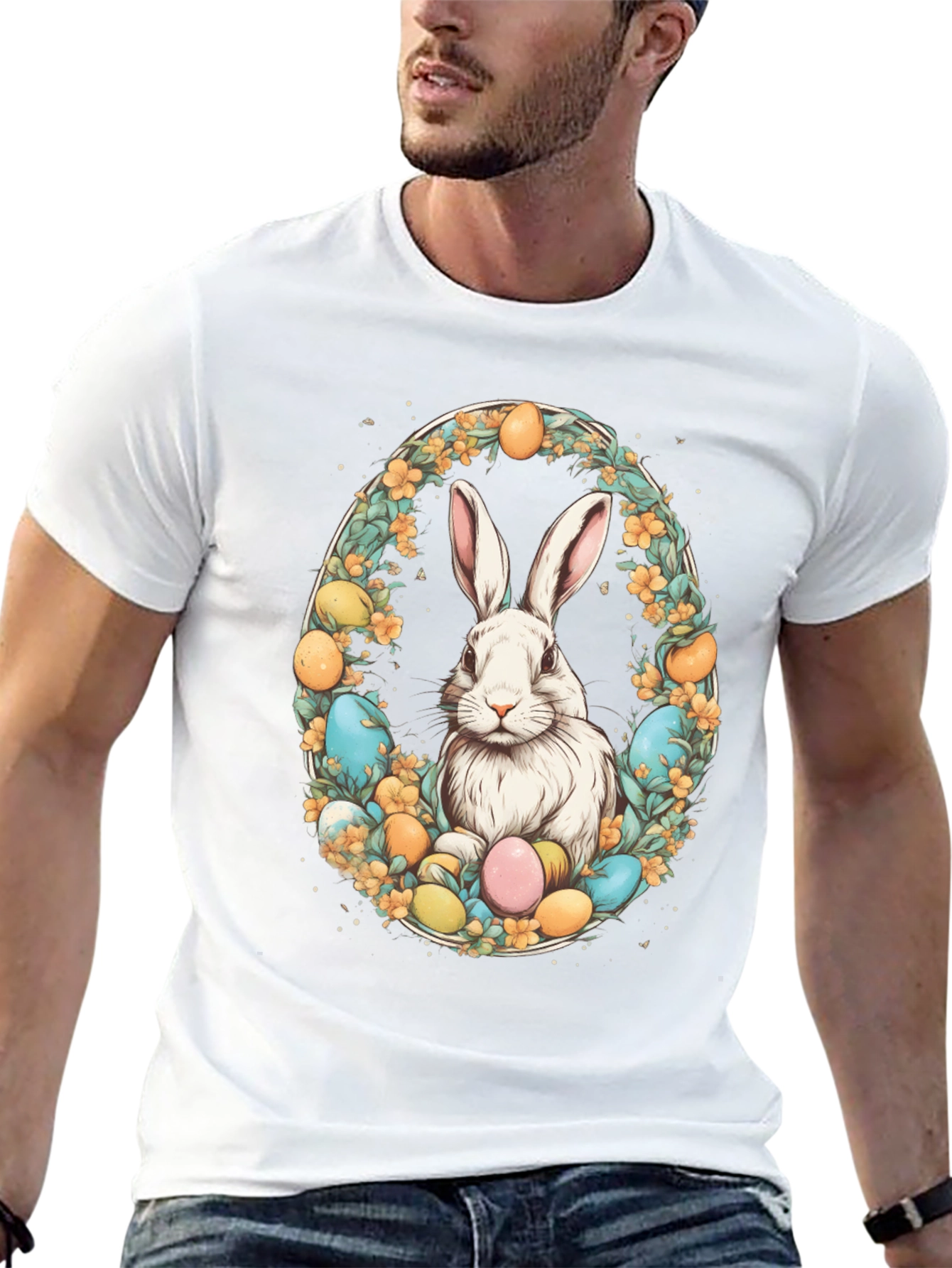 Easter Bunny Egg Wreath T-Shirt