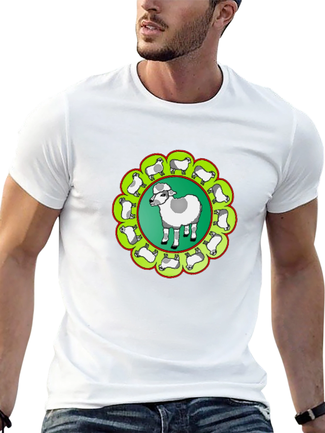 Sheep Circle Black T-Shirt