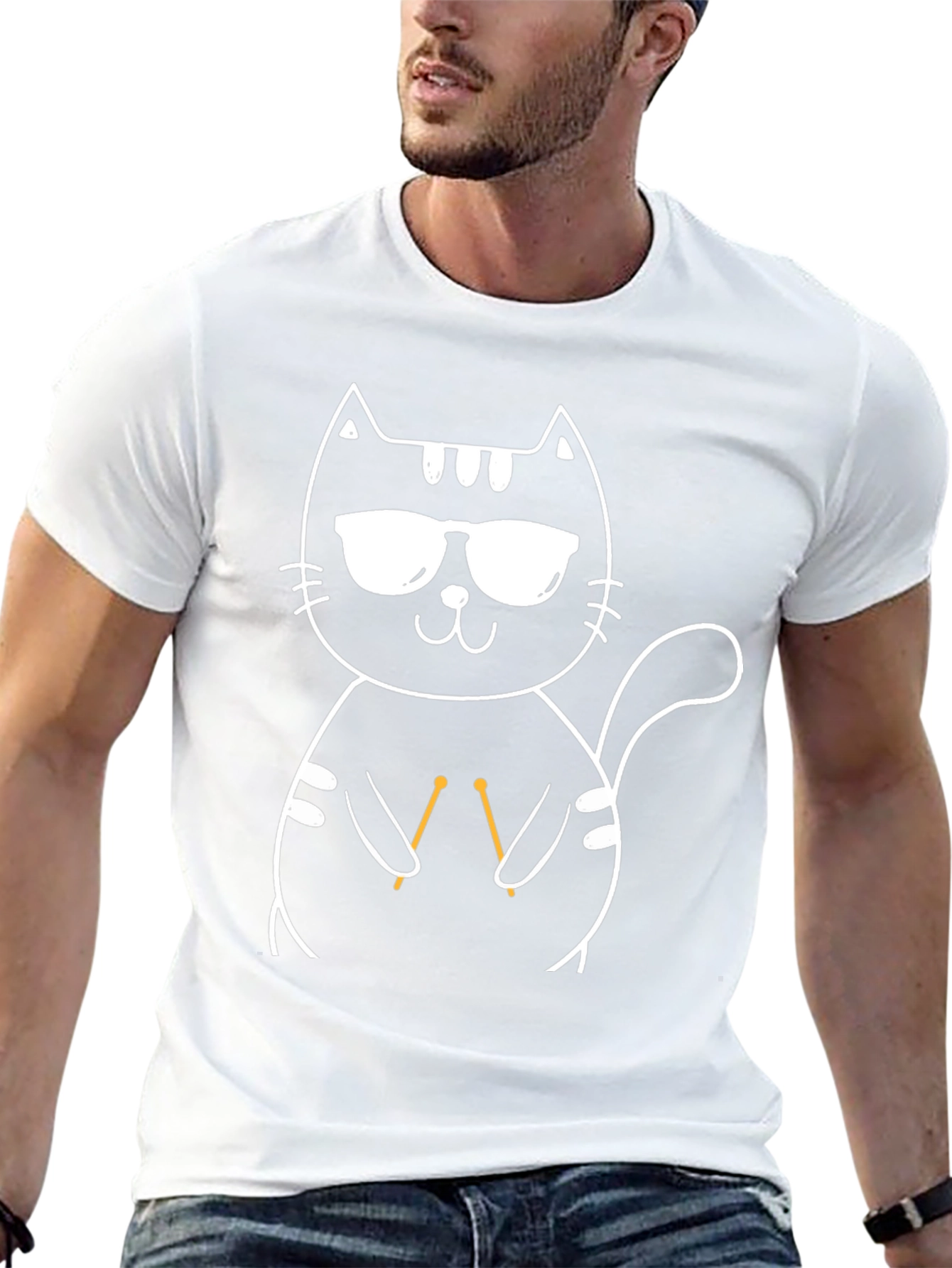 Cool Cat Knitter T-Shirt - Black
