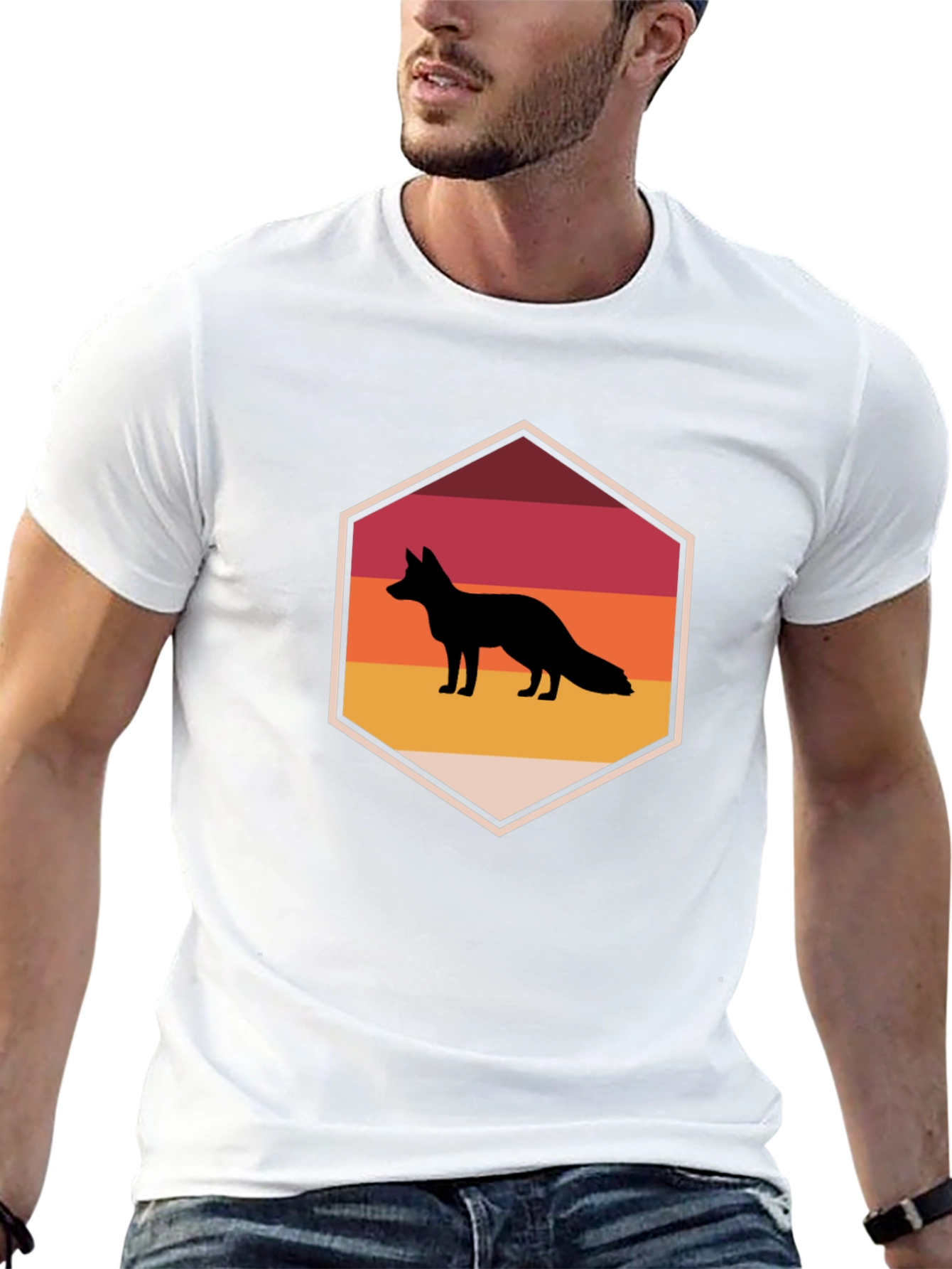 Retro Fox T-Shirt - Black Graphic Tee