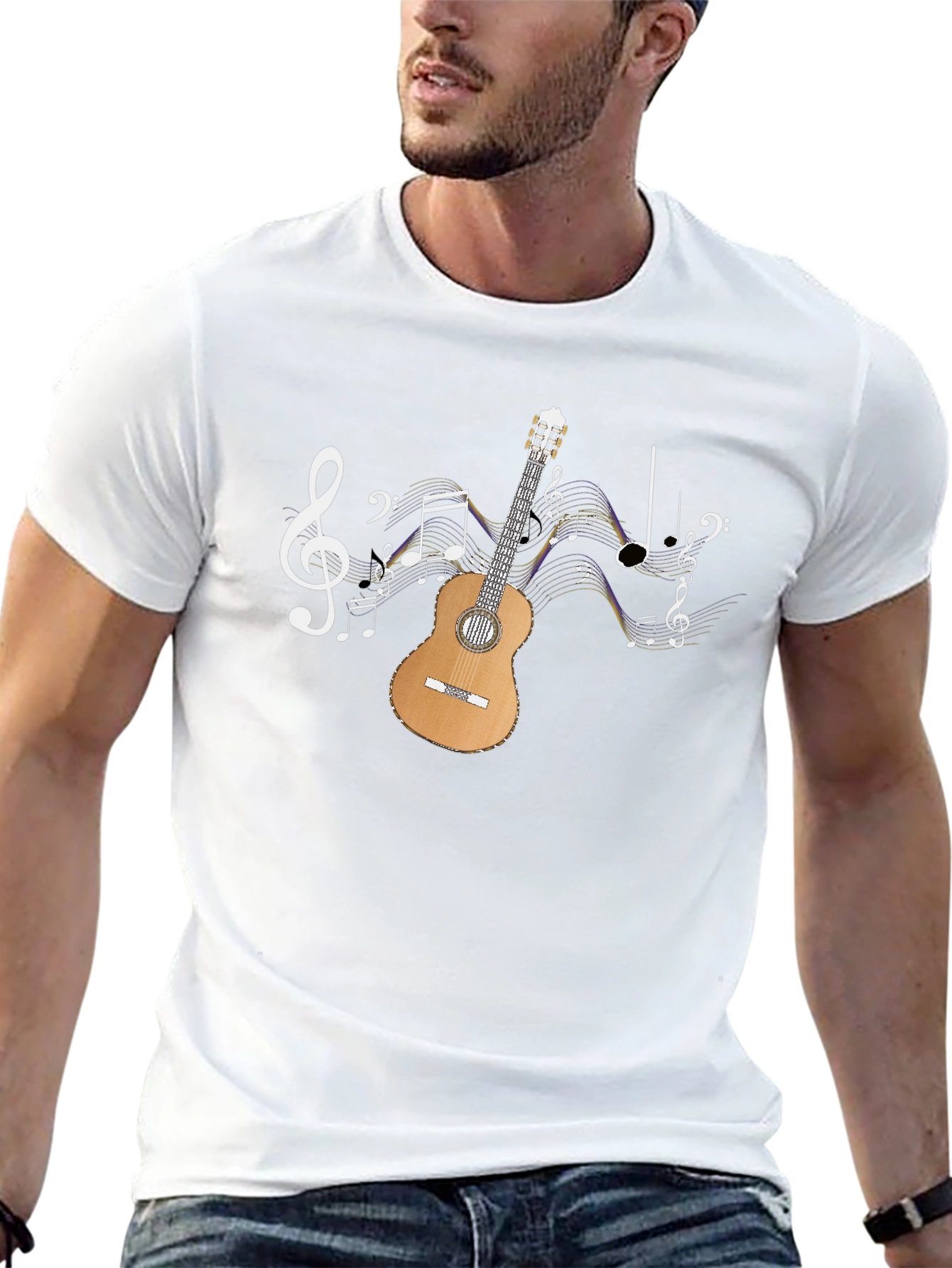 Musical Guitar T-Shirt - Black Graphic Tee