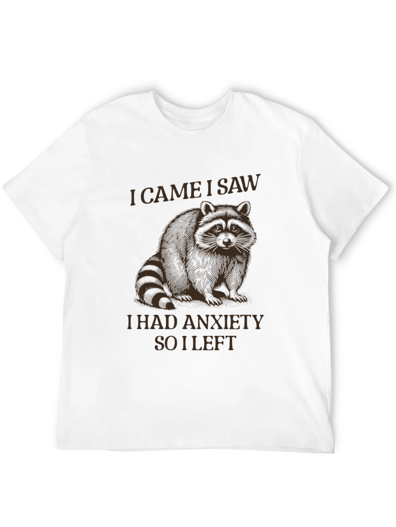 Anxiety Raccoon Graphic Tee - Funny Introvert Shirt