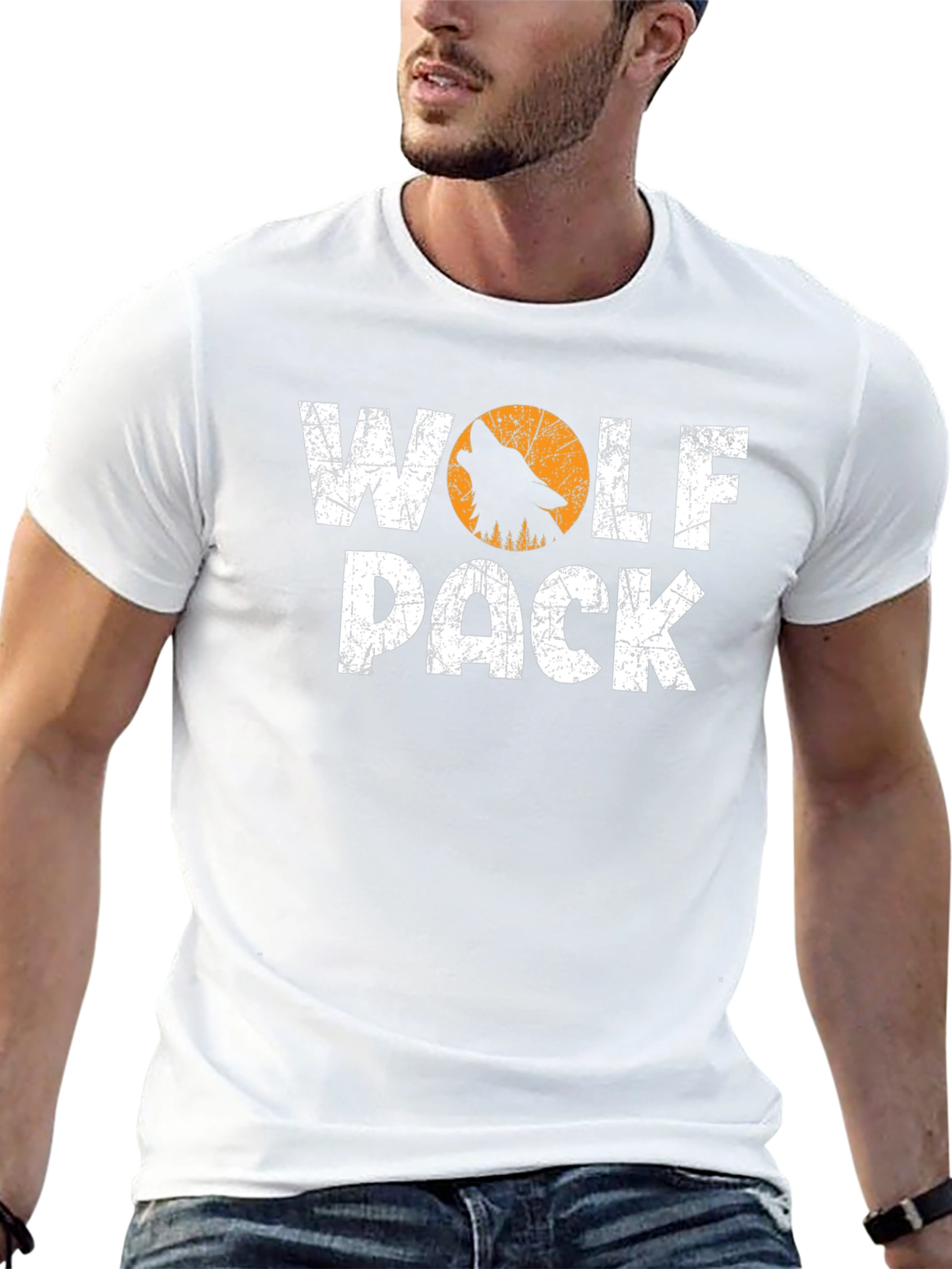 Wolf Pack Graphic T-Shirt - Black