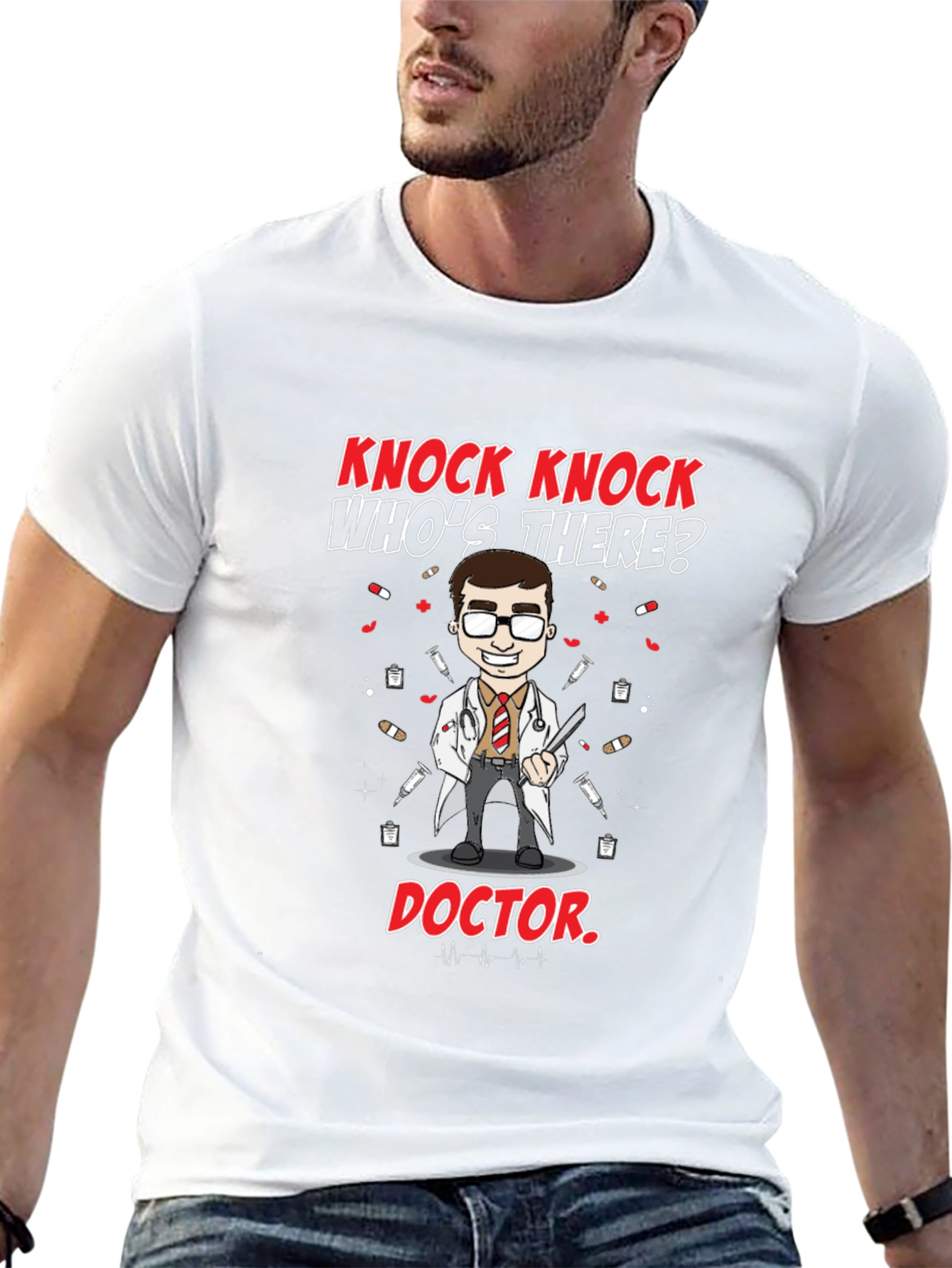 Knock Knock Doctor T-Shirt - Novelty Graphic Tee