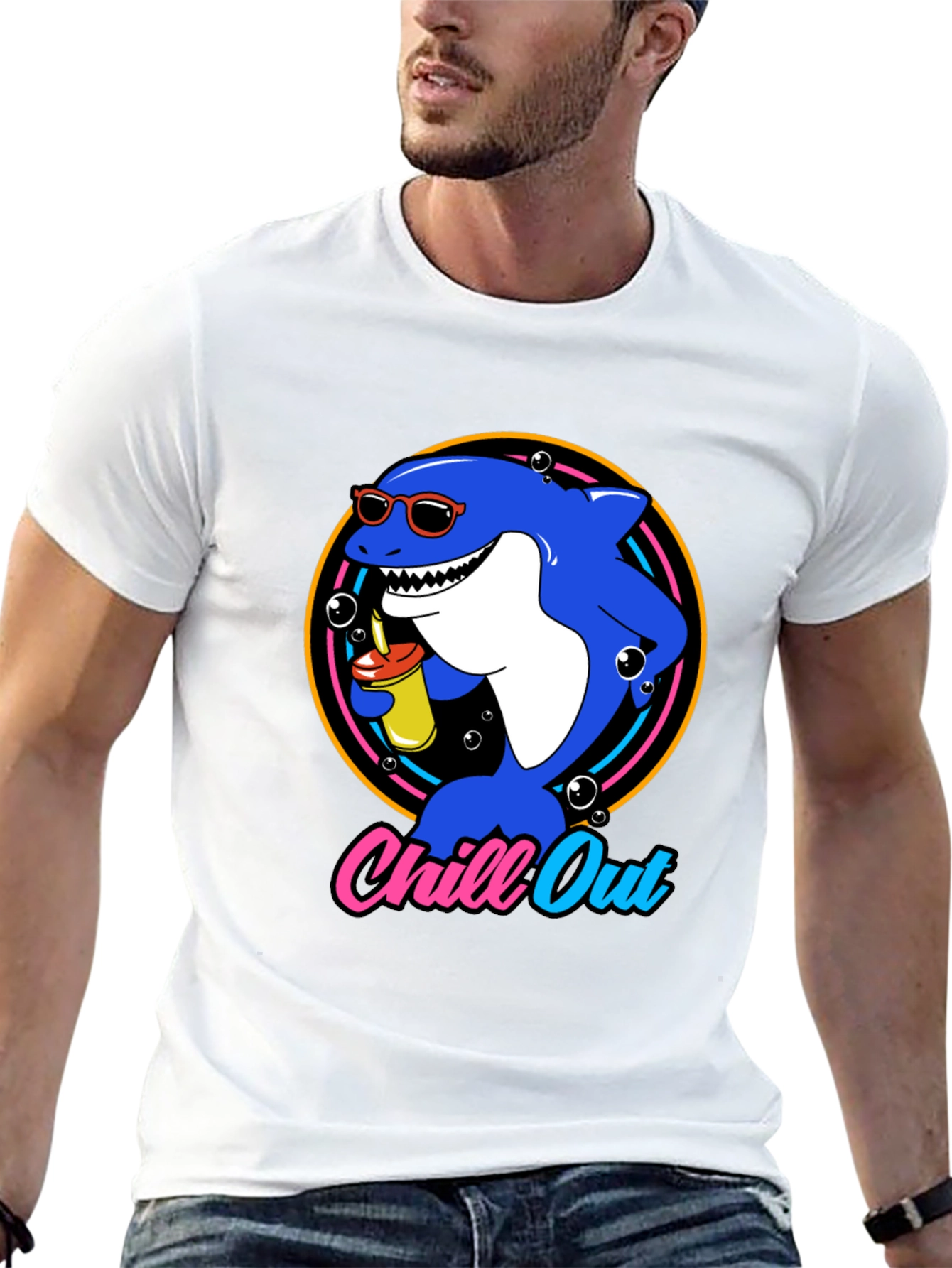 Chill Out Shark Graphic T-Shirt