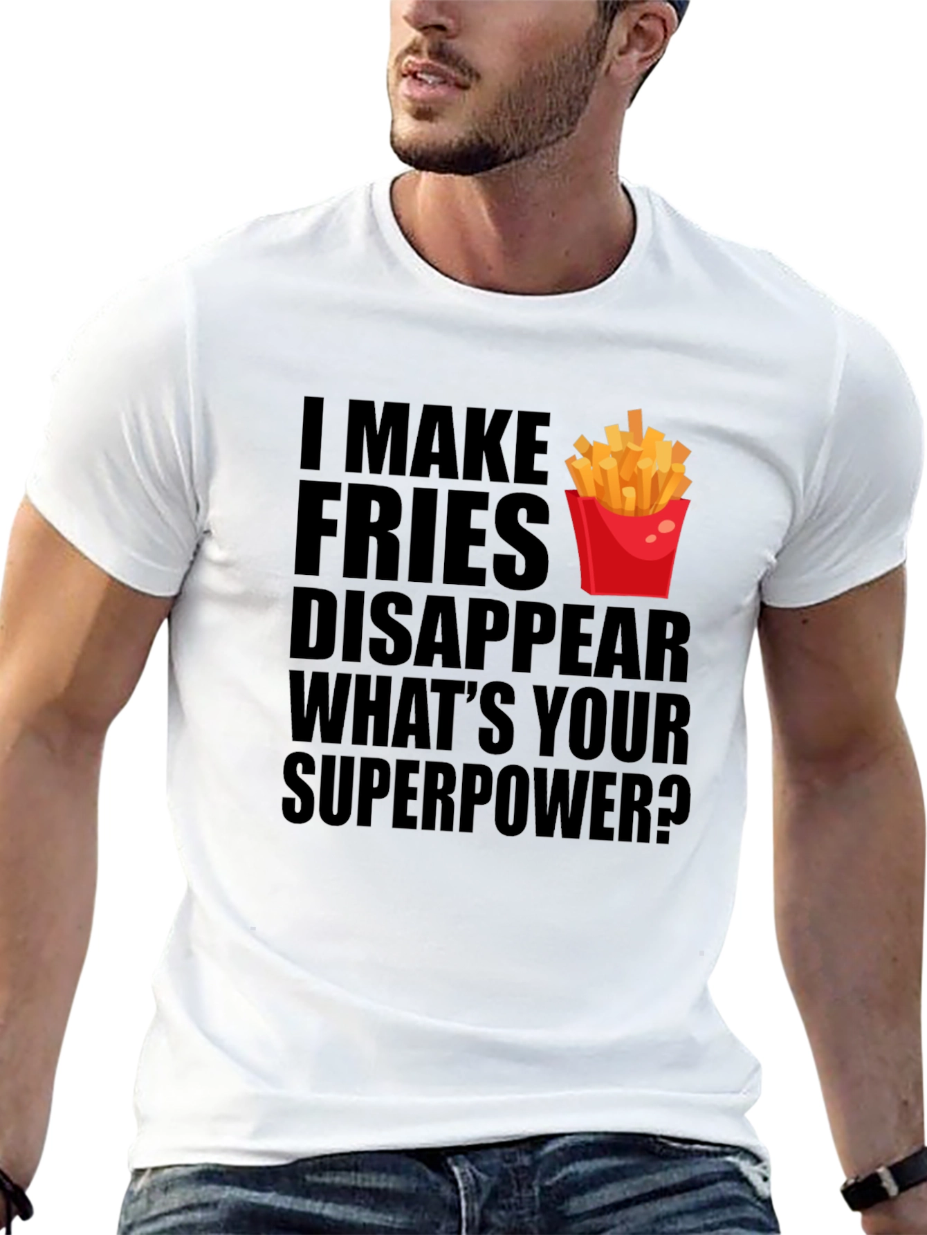 Funny Fries Disappear Graphic T-Shirt