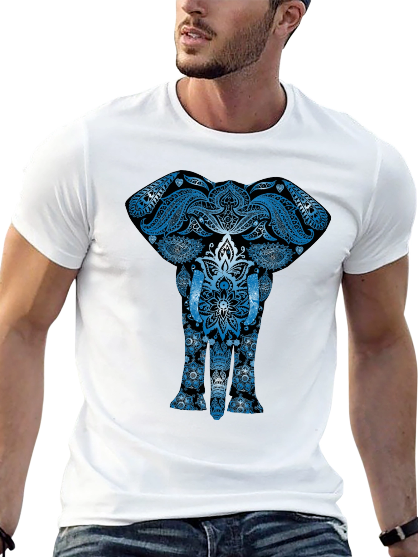 Elephant Mandala Graphic Tee - Unique Design