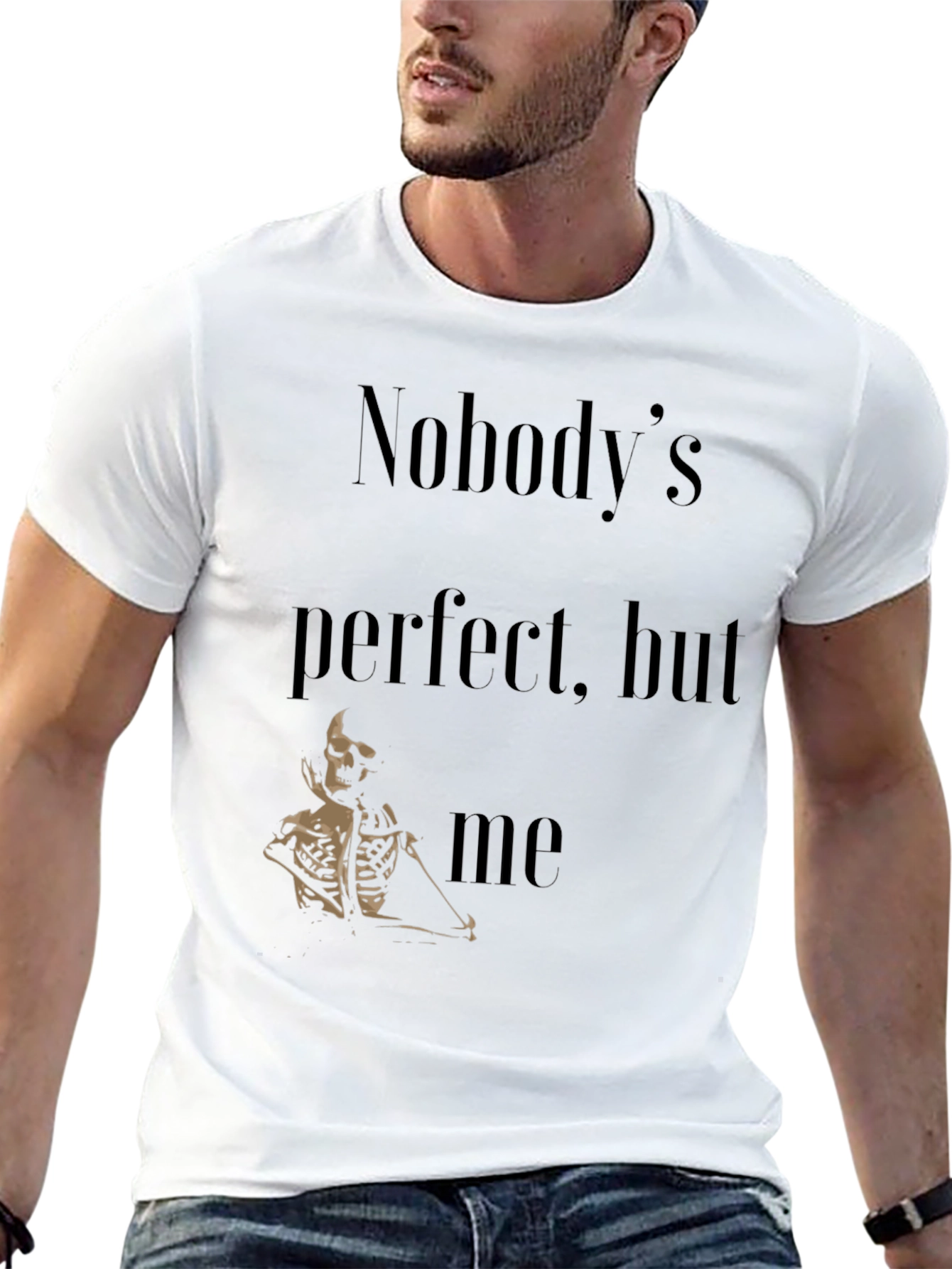 Nobodys Perfect Skeleton Graphic T-Shirt