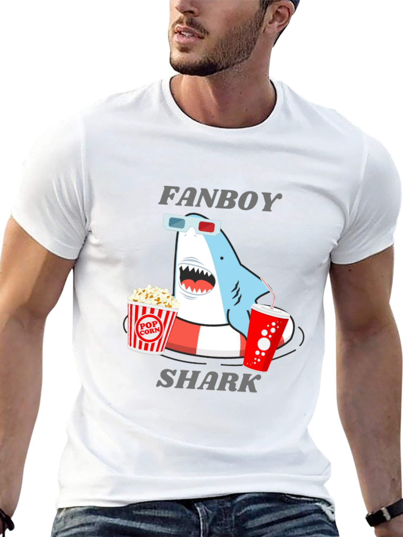 Fanboy Shark Graphic T-Shirt - Black Cotton Tee
