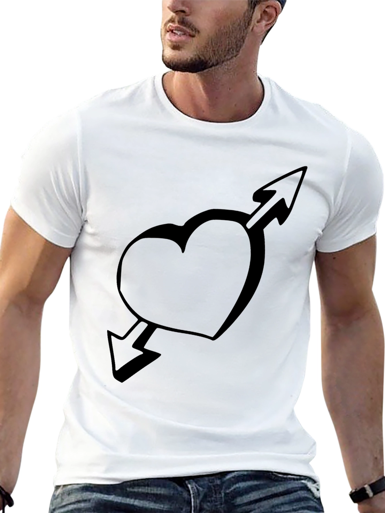 Heart Arrow Black T-Shirt