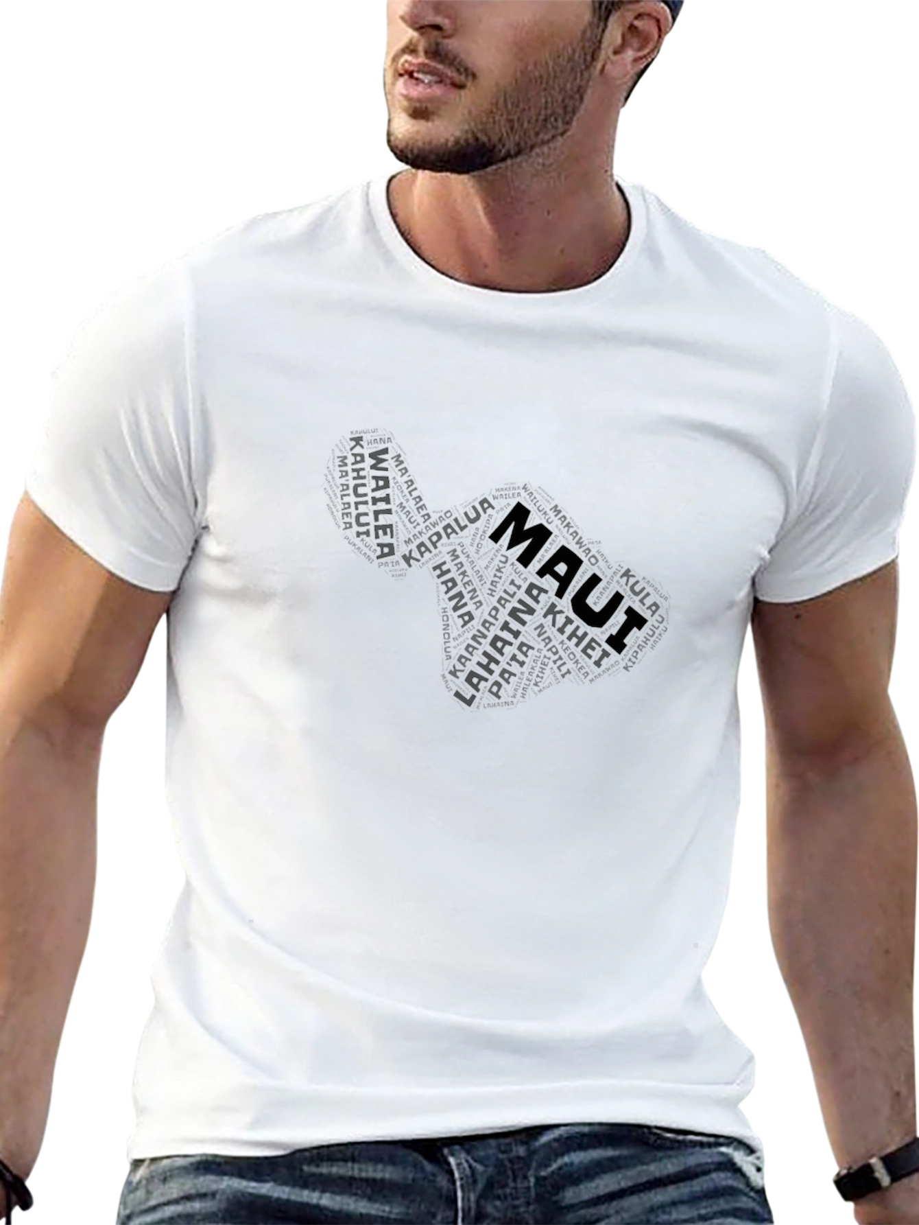 Maui Word Art T-Shirt - Island Souvenir Tee