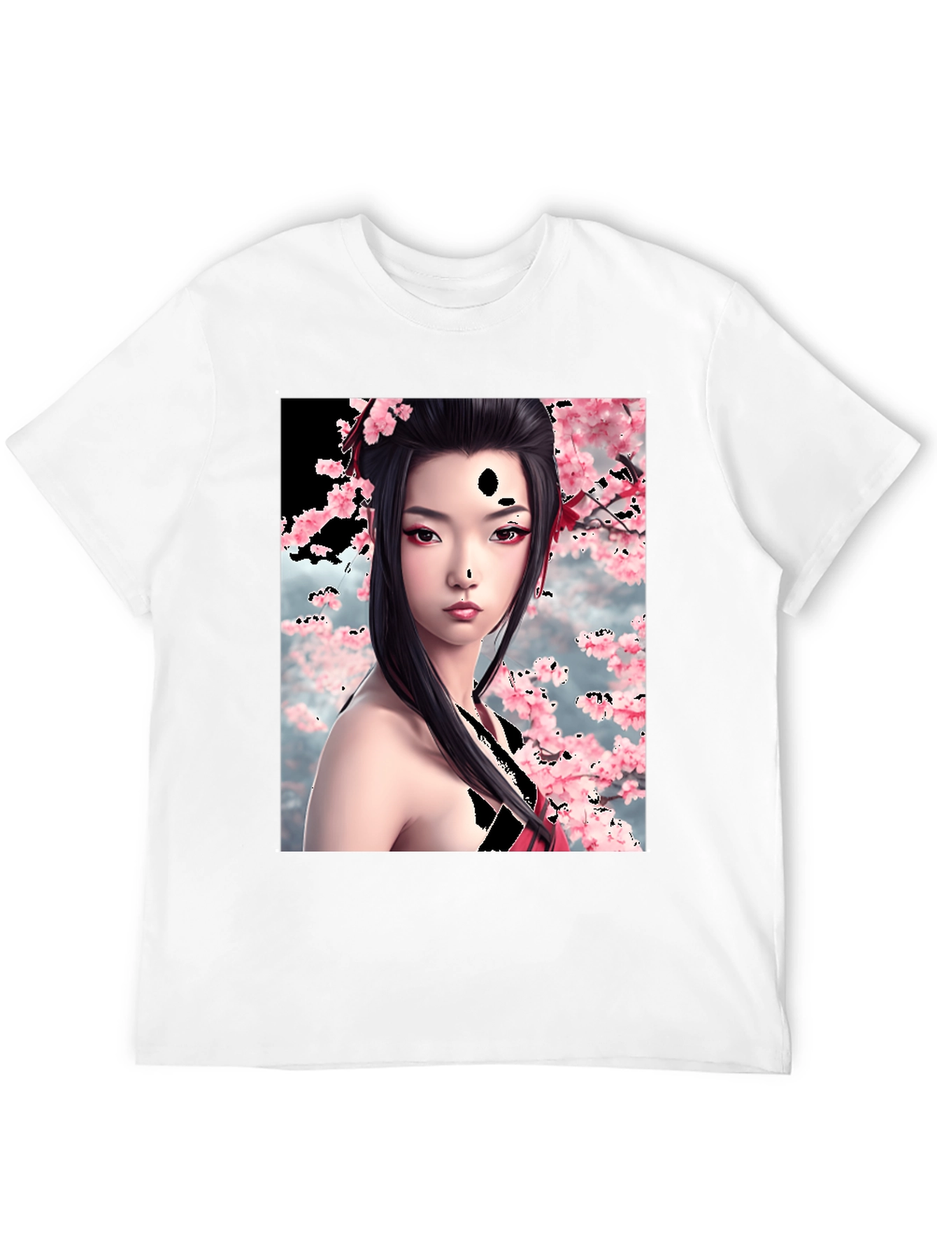 Geisha Cherry Blossom Graphic T-Shirt