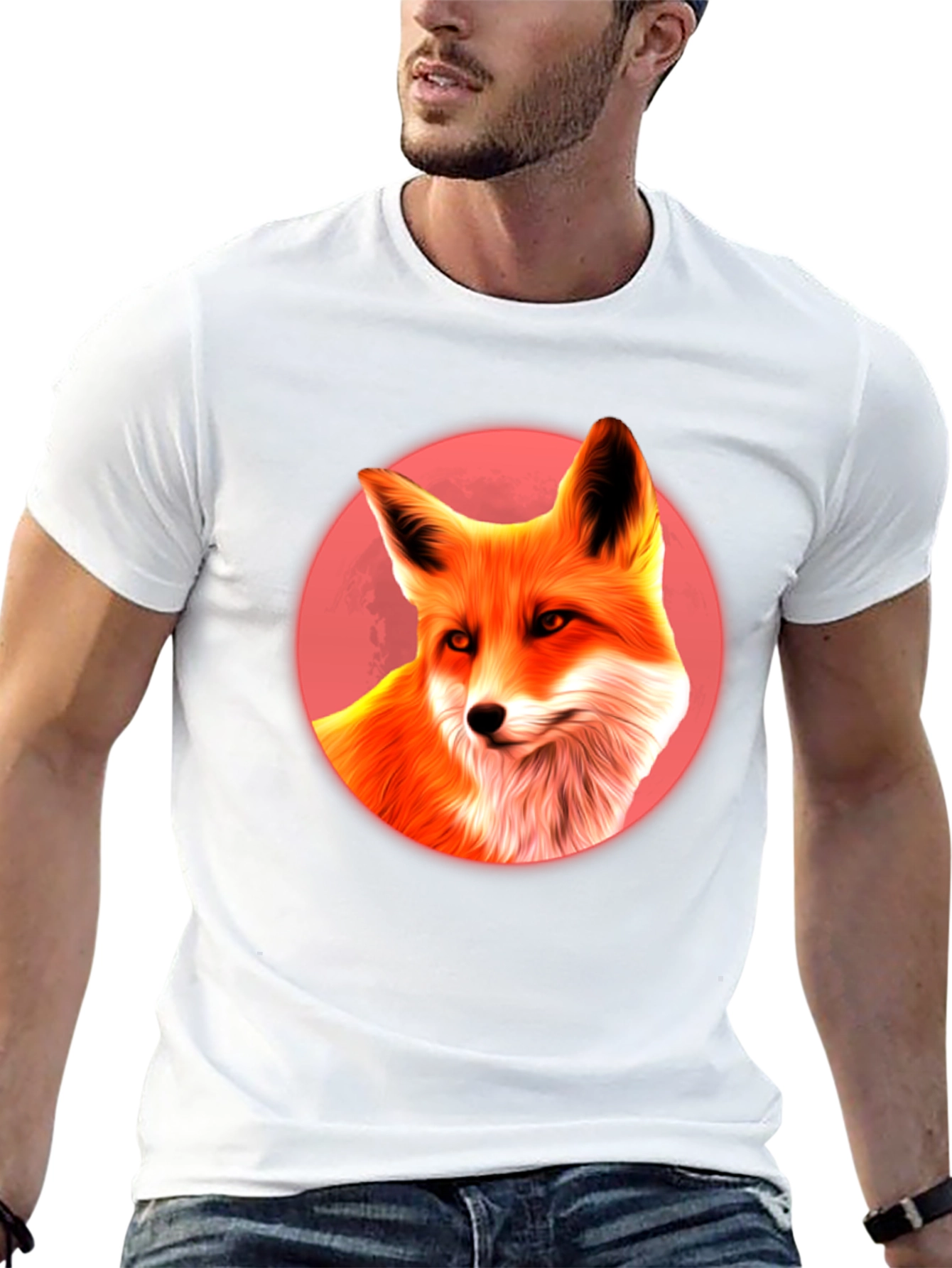 Fox in Red Circle T-Shirt - Graphic Tee