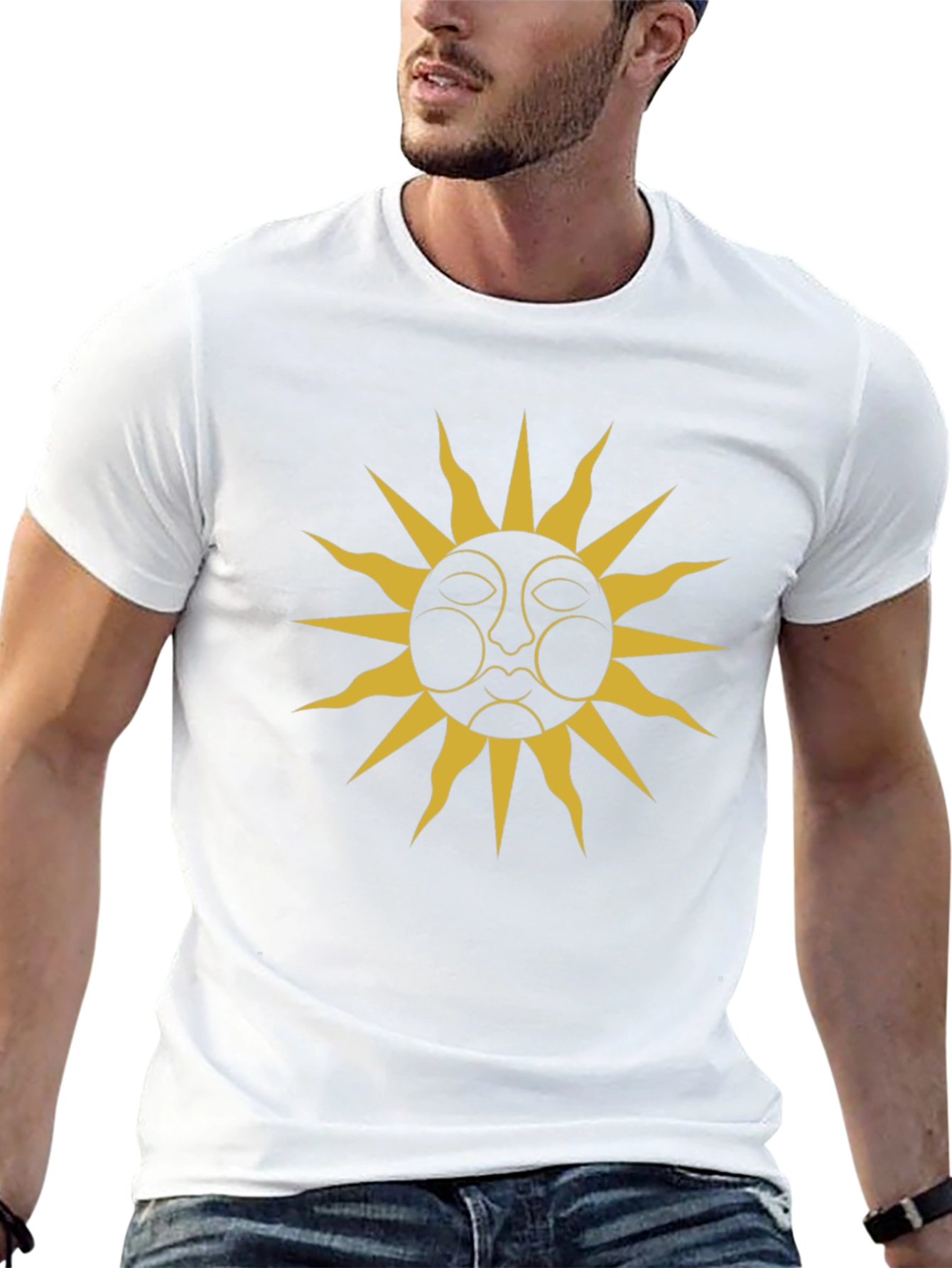 Mystic Sun Graphic Tee - Black Cotton T-Shirt