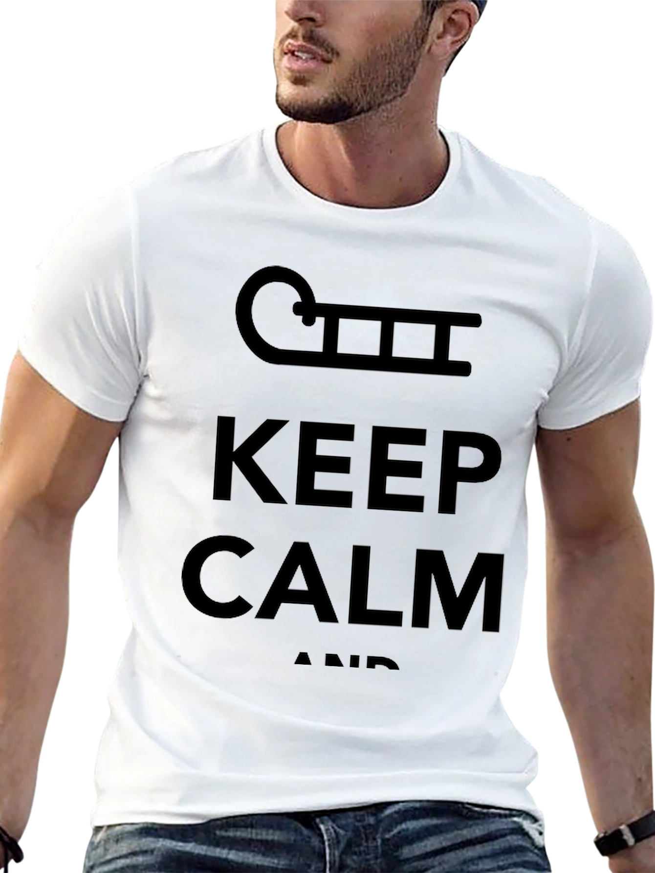 Keep Calm and Sled On Black T-Shirt