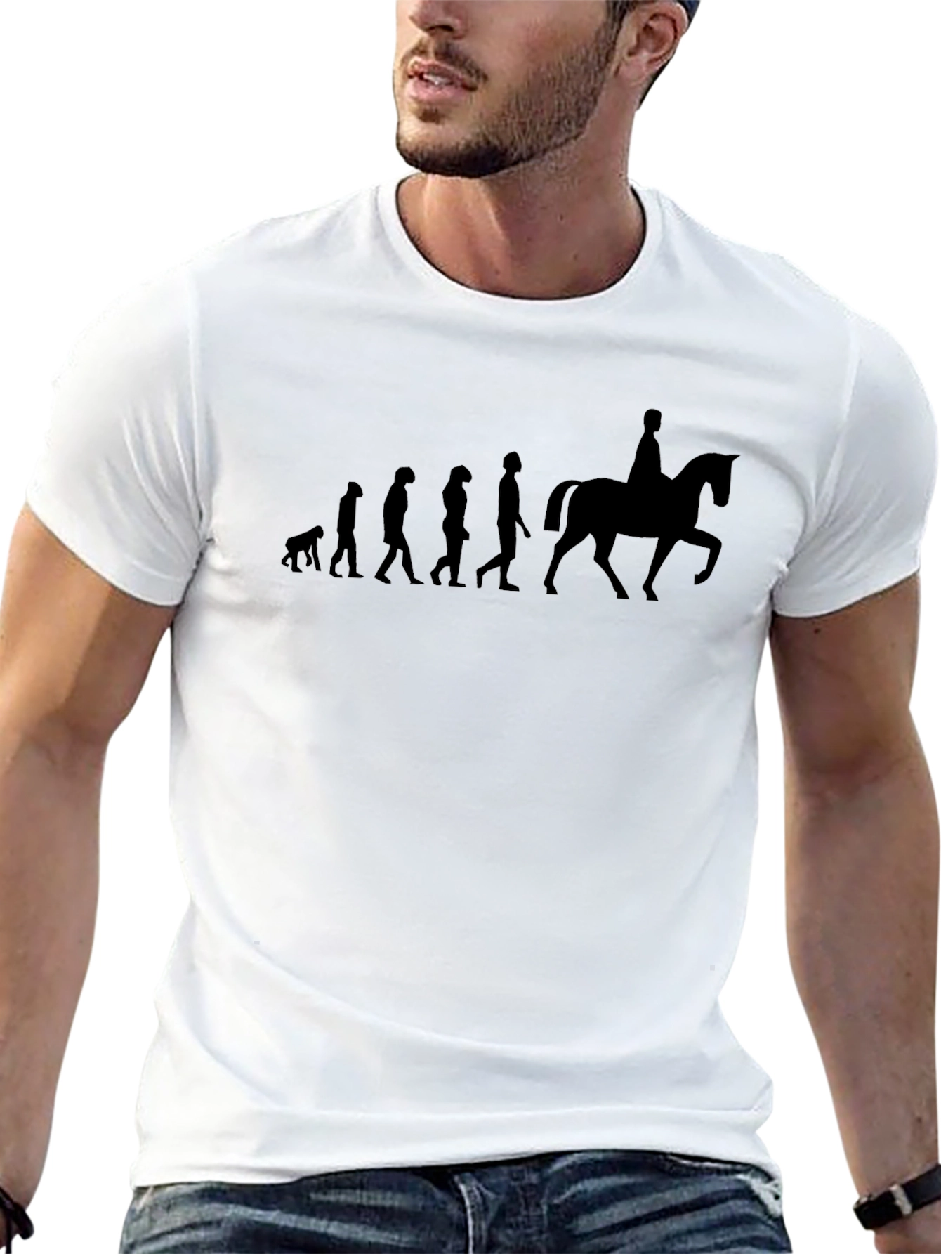 Evolution Horseman Tee - Funny Equestrian Gift