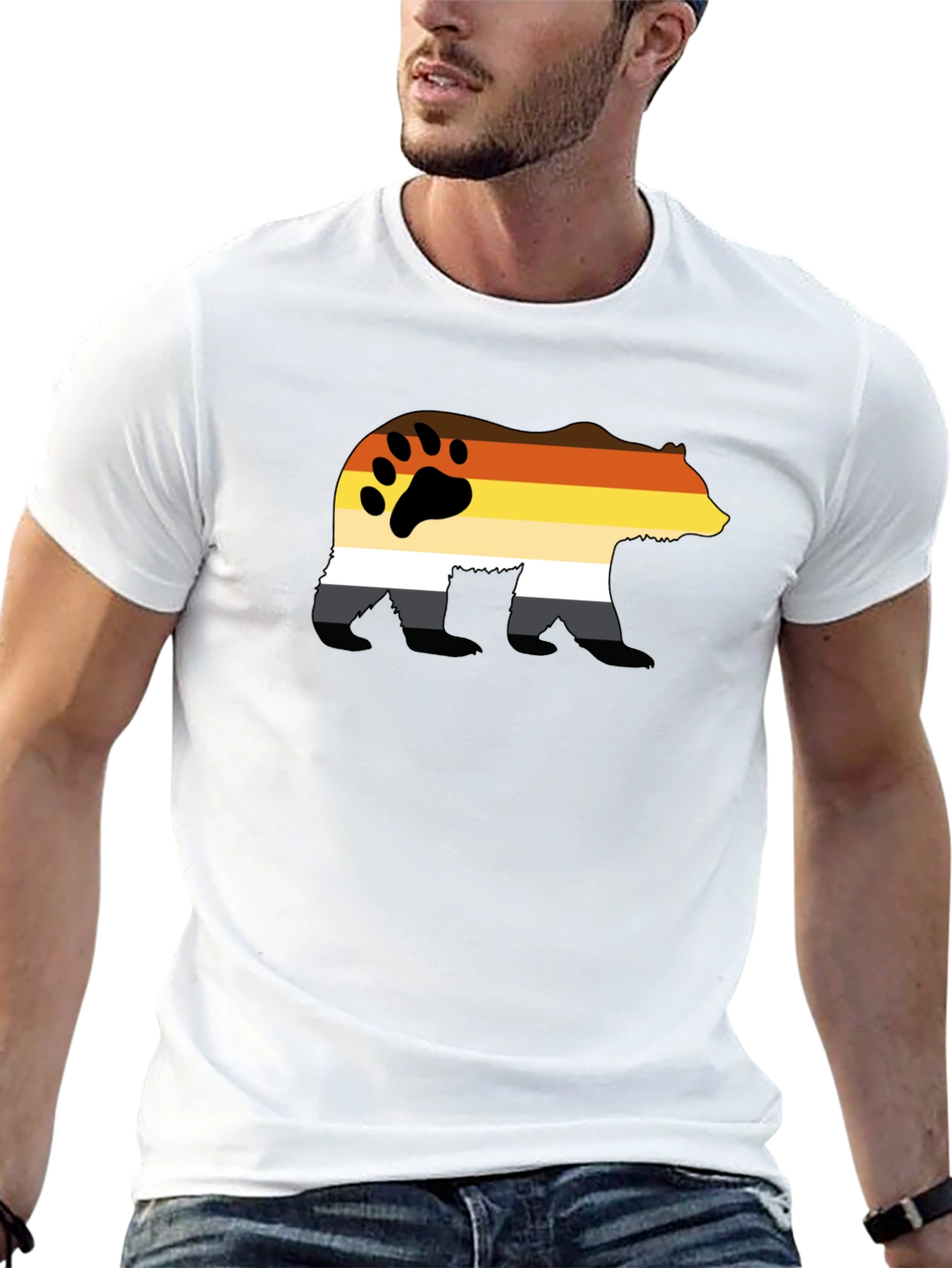 Bear Pride Graphic T-Shirt - Black Crew Neck Tee