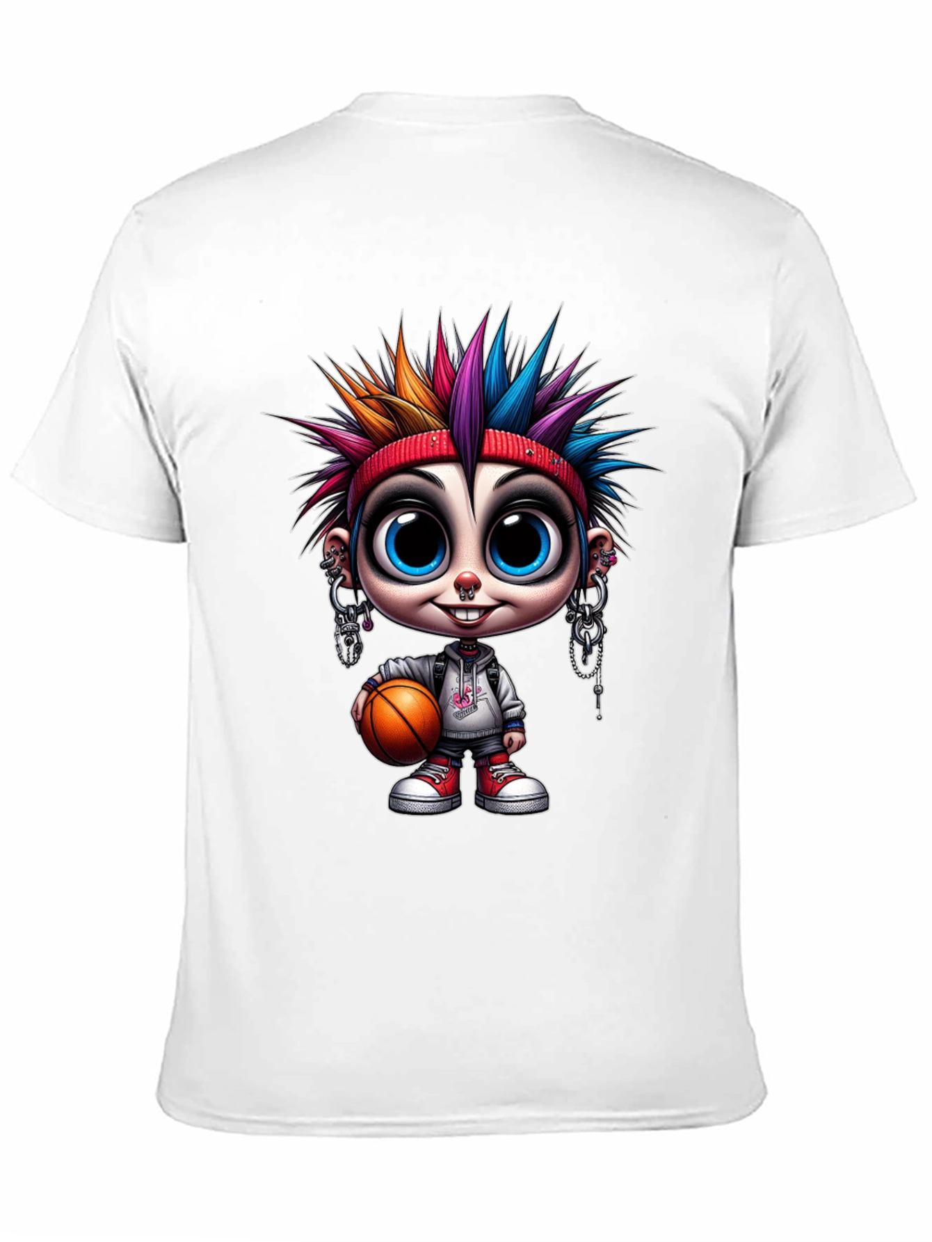 Cartoon Punk Basketball T-Shirt