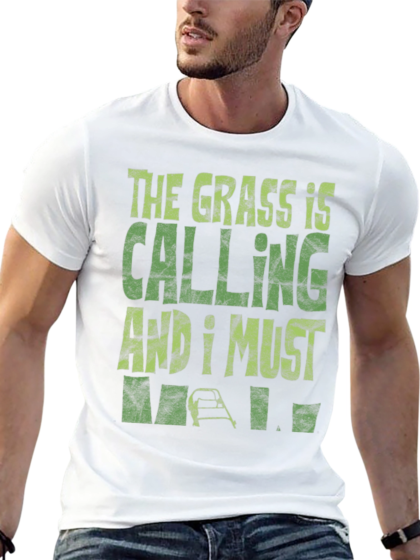 The Grass Is Calling Funny Lawn Mowing T-Shirt
