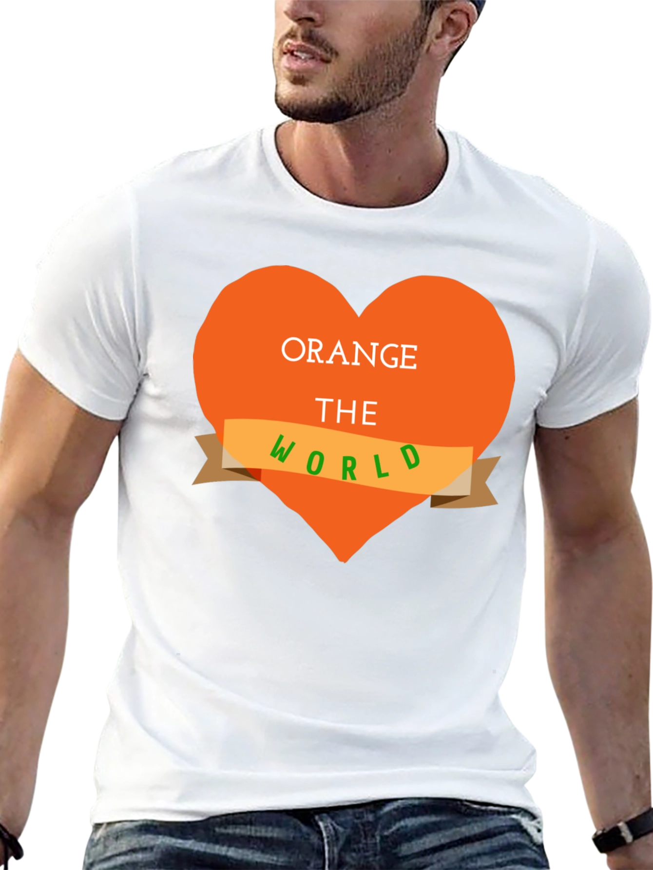 Orange the World T-Shirt - Heart Design