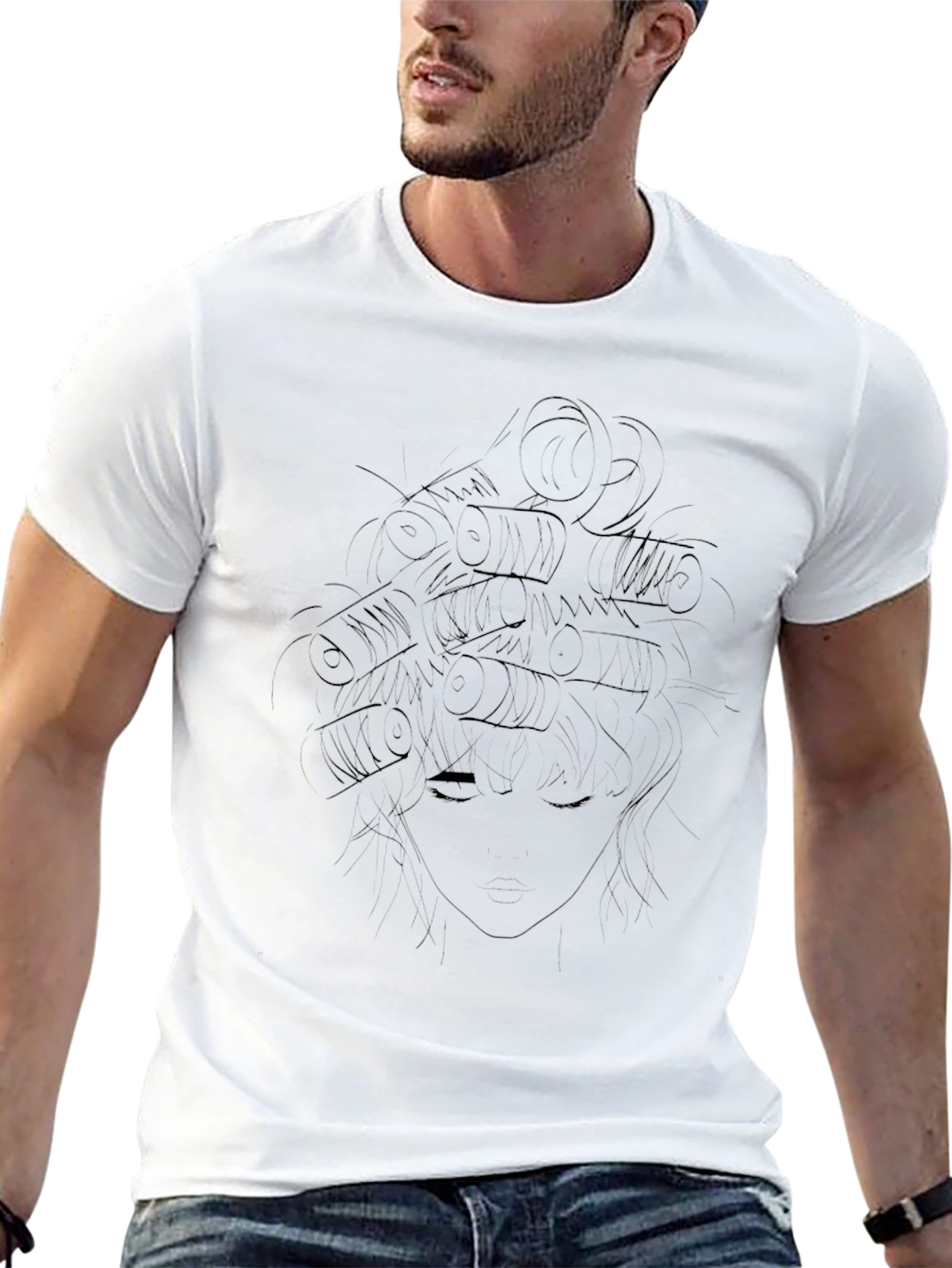 Black Graphic Tee - Curler Design