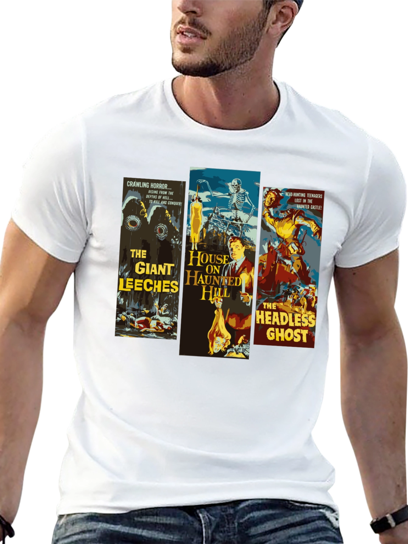 Horror Movie Poster Collage Graphic T-Shirt