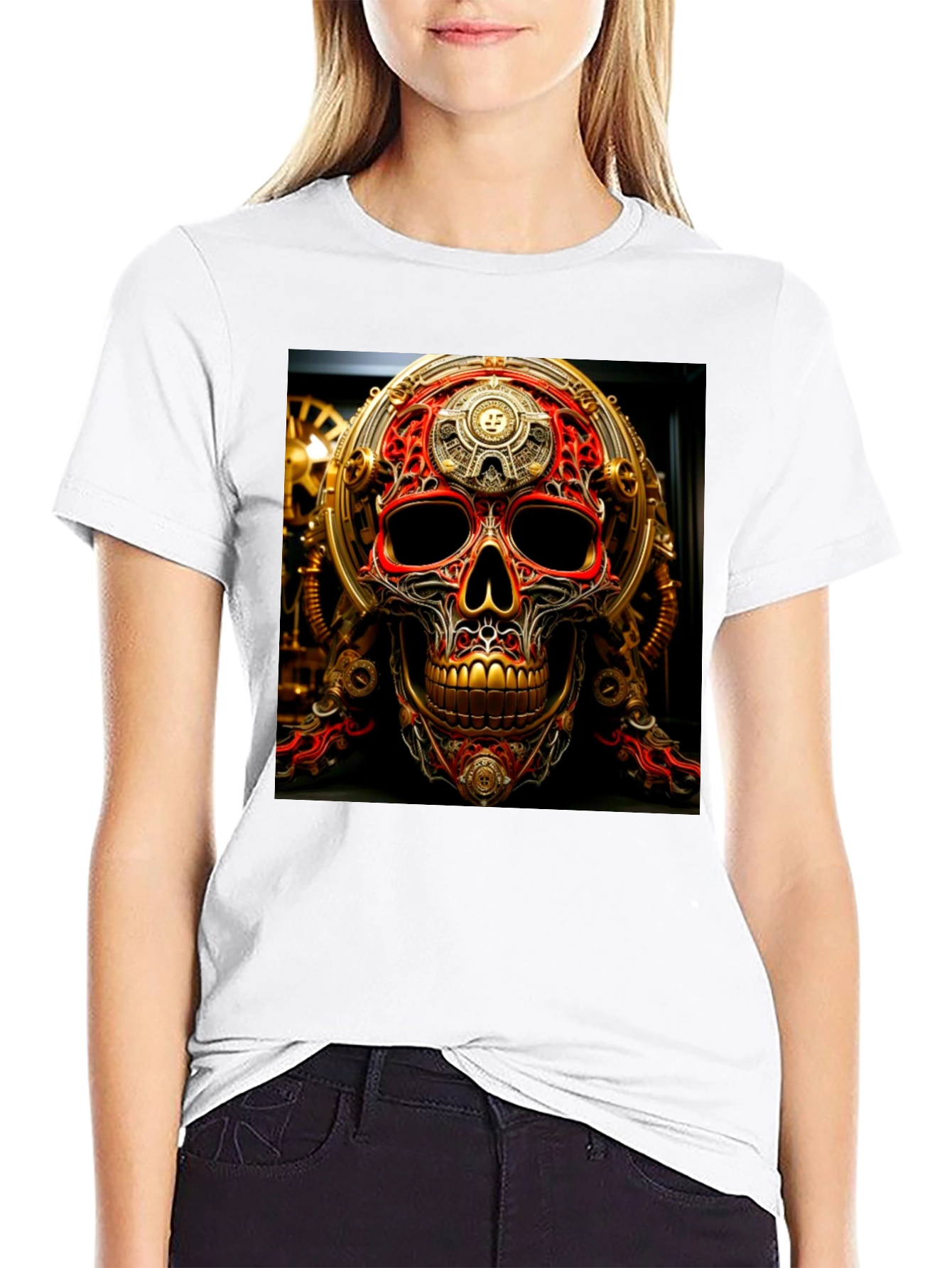 Steampunk Skull Graphic Tee - Unique Design